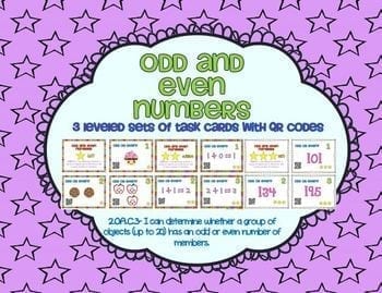 Odd and Even Task Cards with QR Codes
