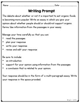 Opinion Writing Passages and Prompts with Lexile Levels Rubric - 4th & 5th Grade - Image 4