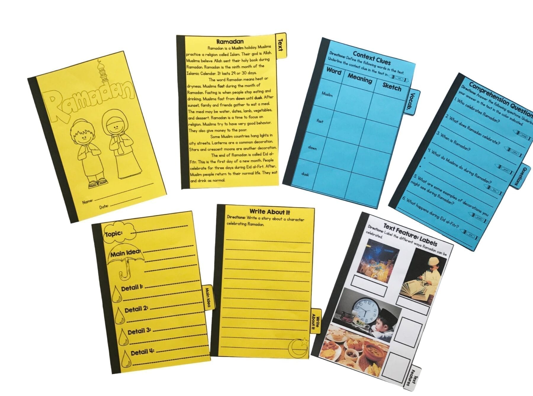 Ramadan Reading Comprehension Flip Book Activities- 2nd & 3rd grade - Image 2