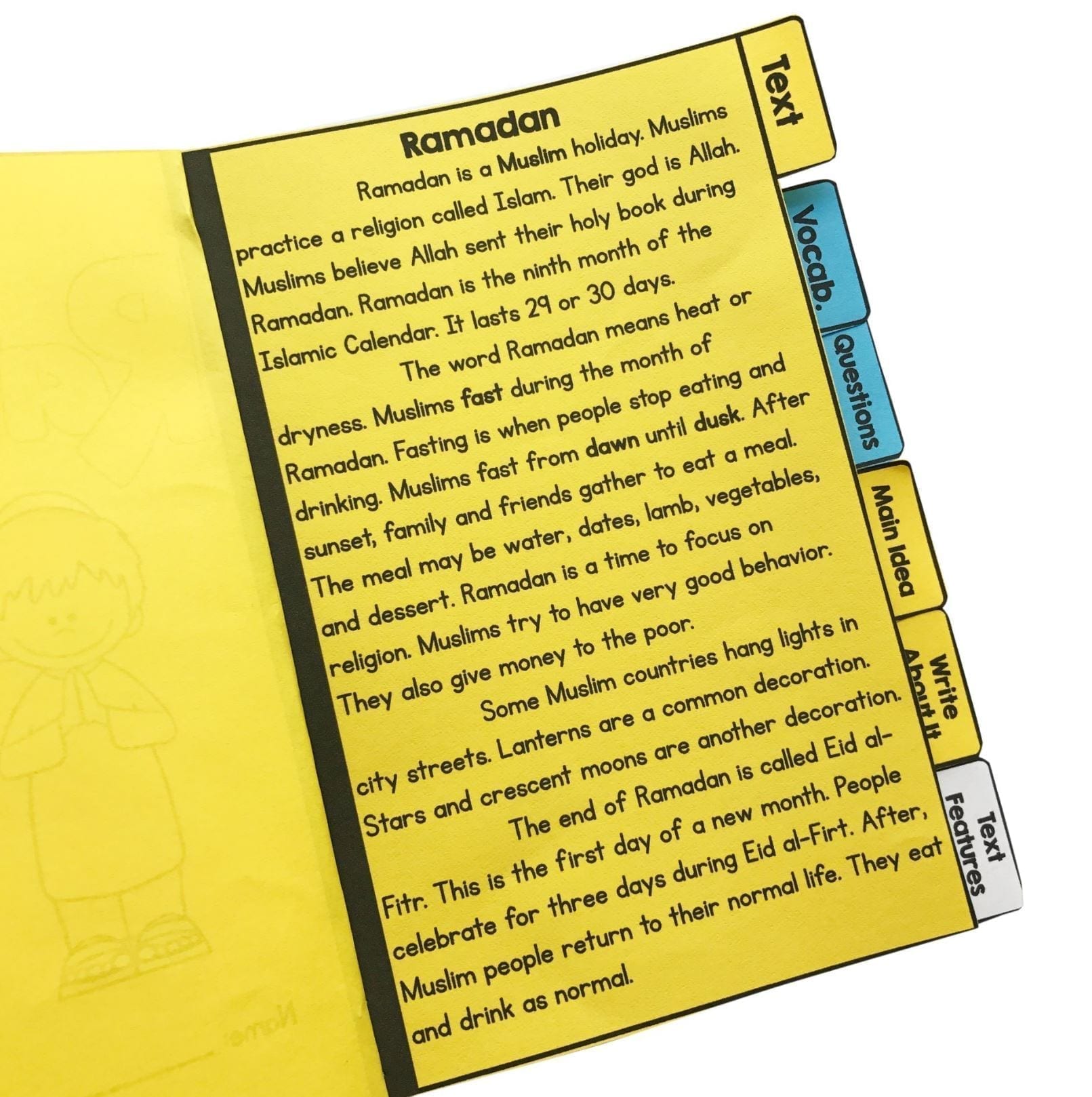 Ramadan Reading Comprehension Flip Book Activities- 2nd & 3rd grade - Image 3