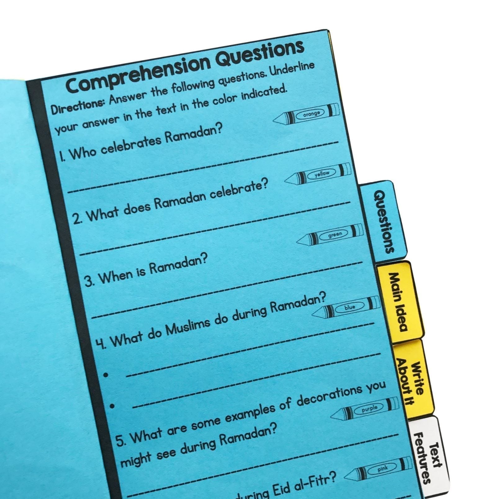 Ramadan Reading Comprehension Flip Book Activities- 2nd & 3rd grade - Image 4