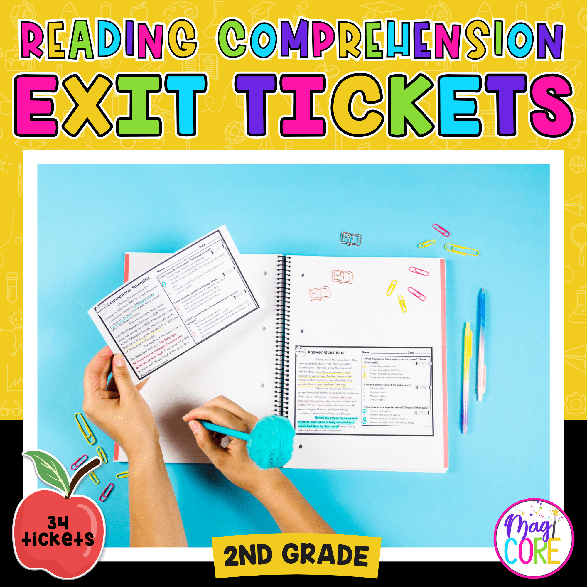 2nd Grade Reading Comprehension Exit Tickets - Literature & Informational Text