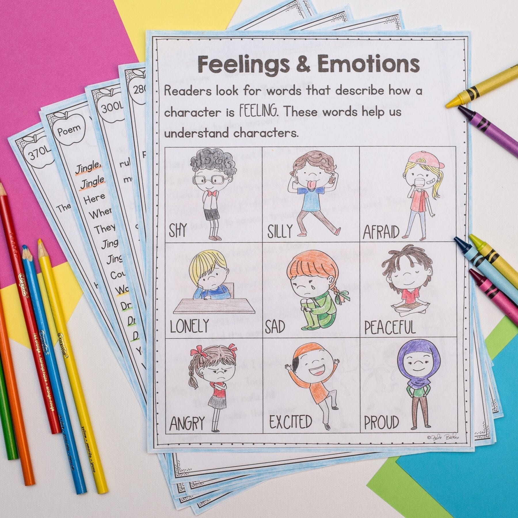 Sensory Details - Words & Feelings 1st Grade RL.1.4 Reading Passages Worksheets - Image 2