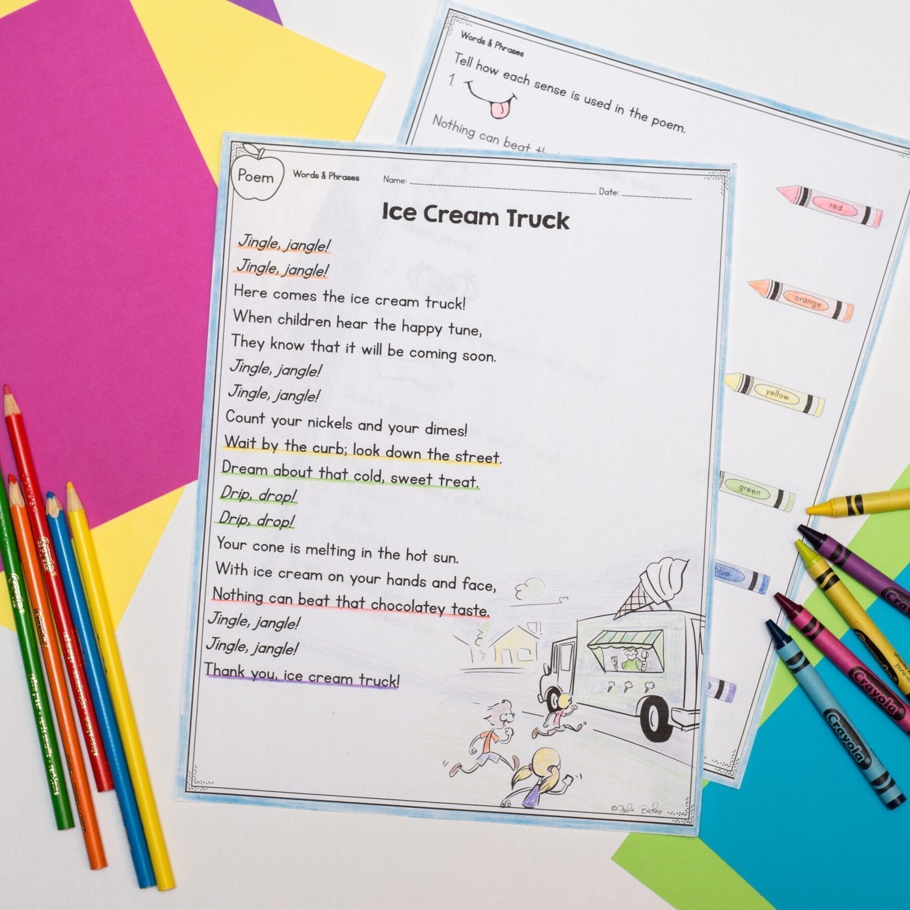 Sensory Details - Words & Feelings 1st Grade RL.1.4 Reading Passages Worksheets - Image 3