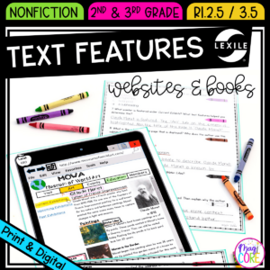 Nonfiction Text Features - 2nd RI.2.5 & 3rd RI.3.5 - Print & Digital RI2.5 RI3.5