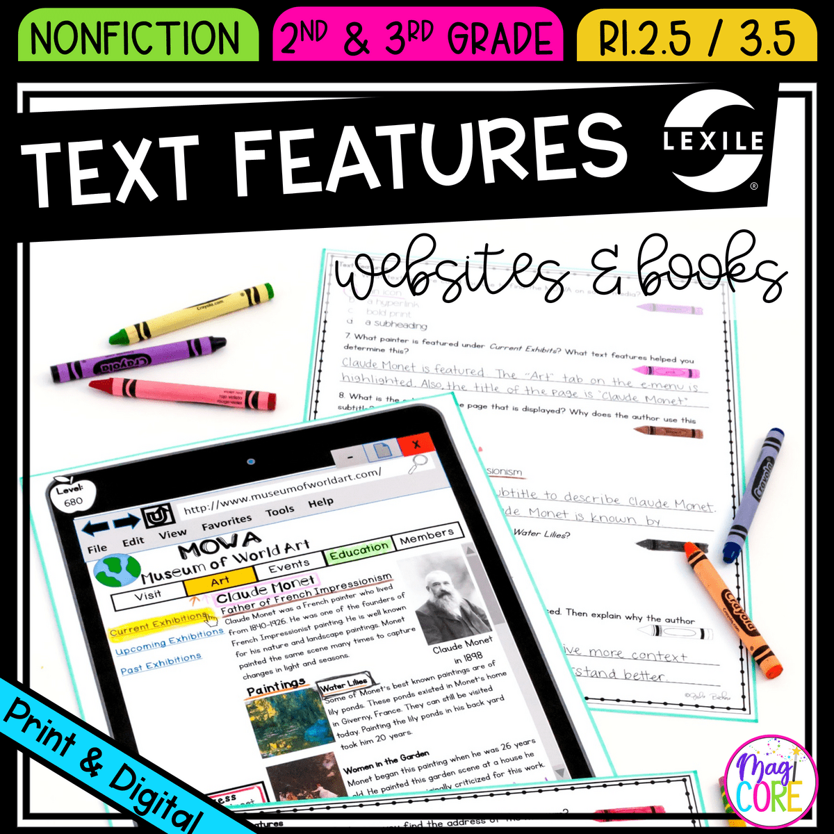 Nonfiction Text Features - 2nd RI.2.5 & 3rd RI.3.5 - Print & Digital RI2.5 RI3.5