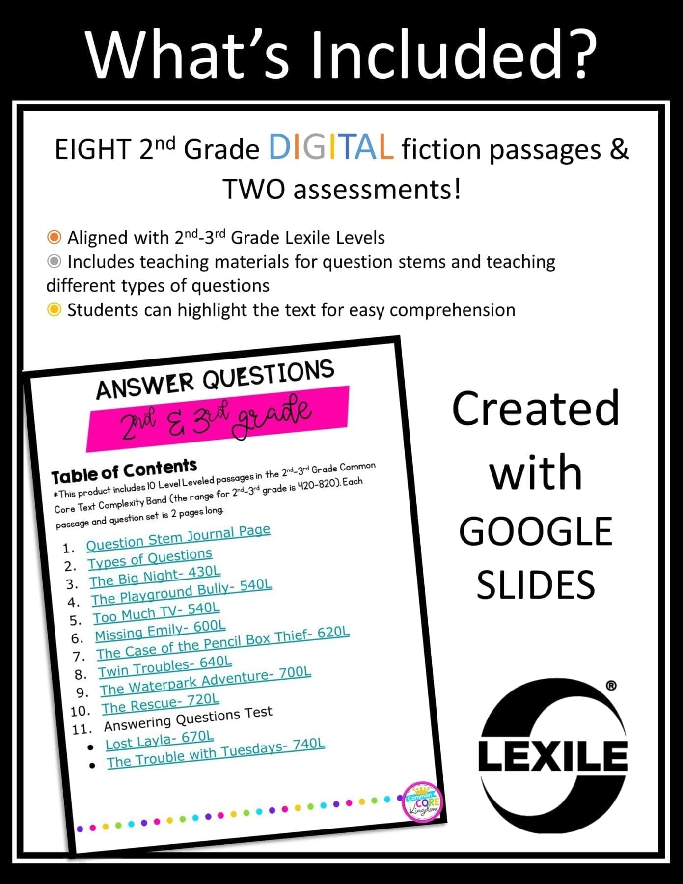 Ask & Answer Questions Fiction Reading Comprehension 2nd 3rd Grade RL.2.1 RL.3.1 - Image 5