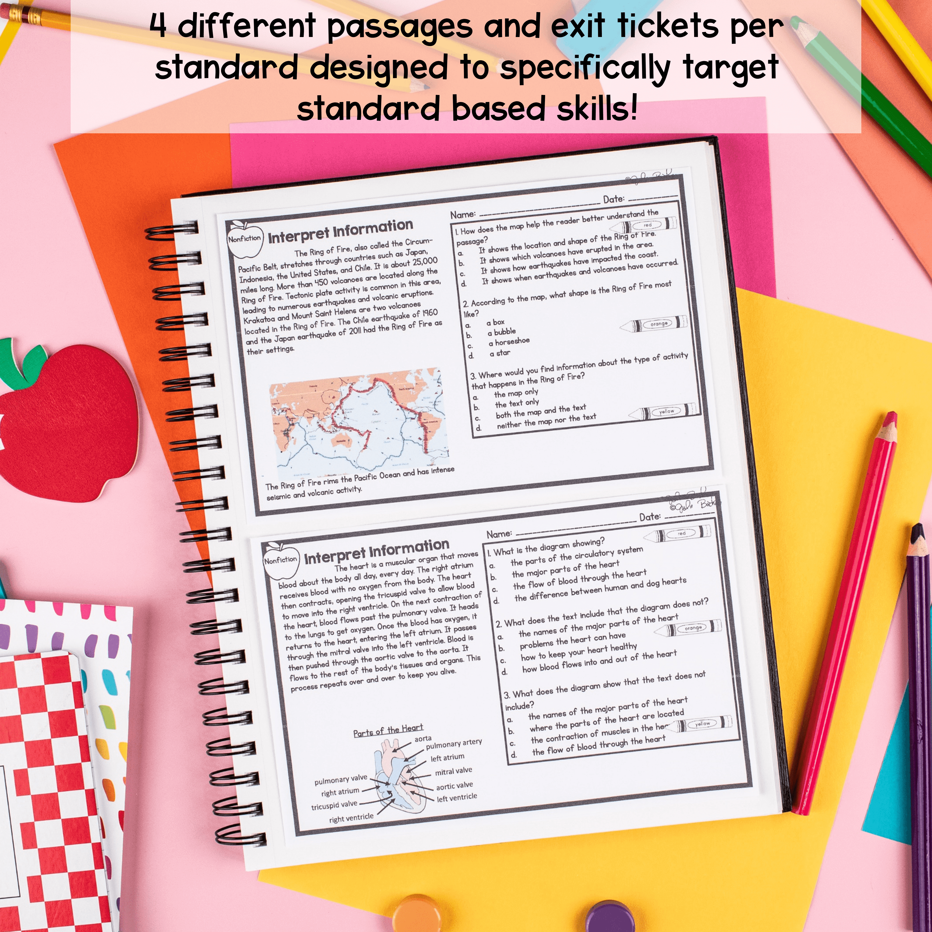 5th Grade Reading Comprehension Exit Tickets Slips Literature Informational Text - Image 2