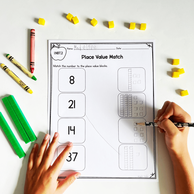 Place Value Tens and Ones 1st Grade Worksheets, Activities, Anchor Chart, Center - Image 3