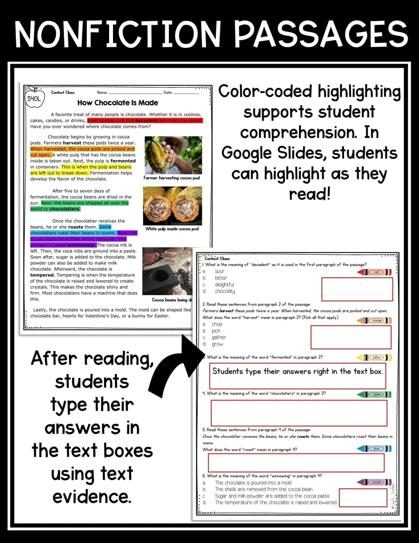 Context Clues Reading Comprehension Passages & Questions 2nd & 3rd RI.2.4 RI.3.4 - Image 5