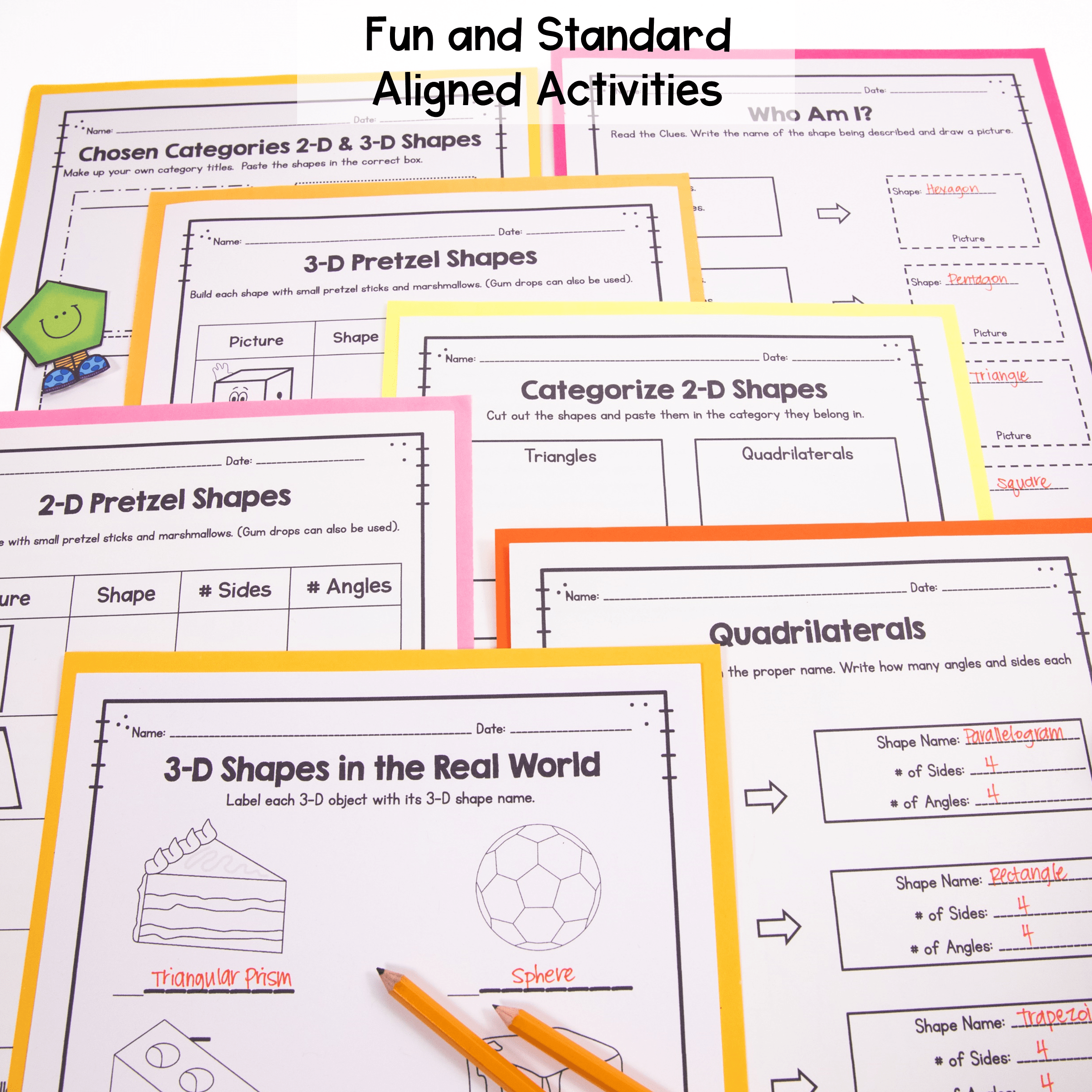 Geometry 2D & 3D Shapes 2nd Grade 2.GA.1 Worksheets Activities Anchor Chart Unit - Image 3