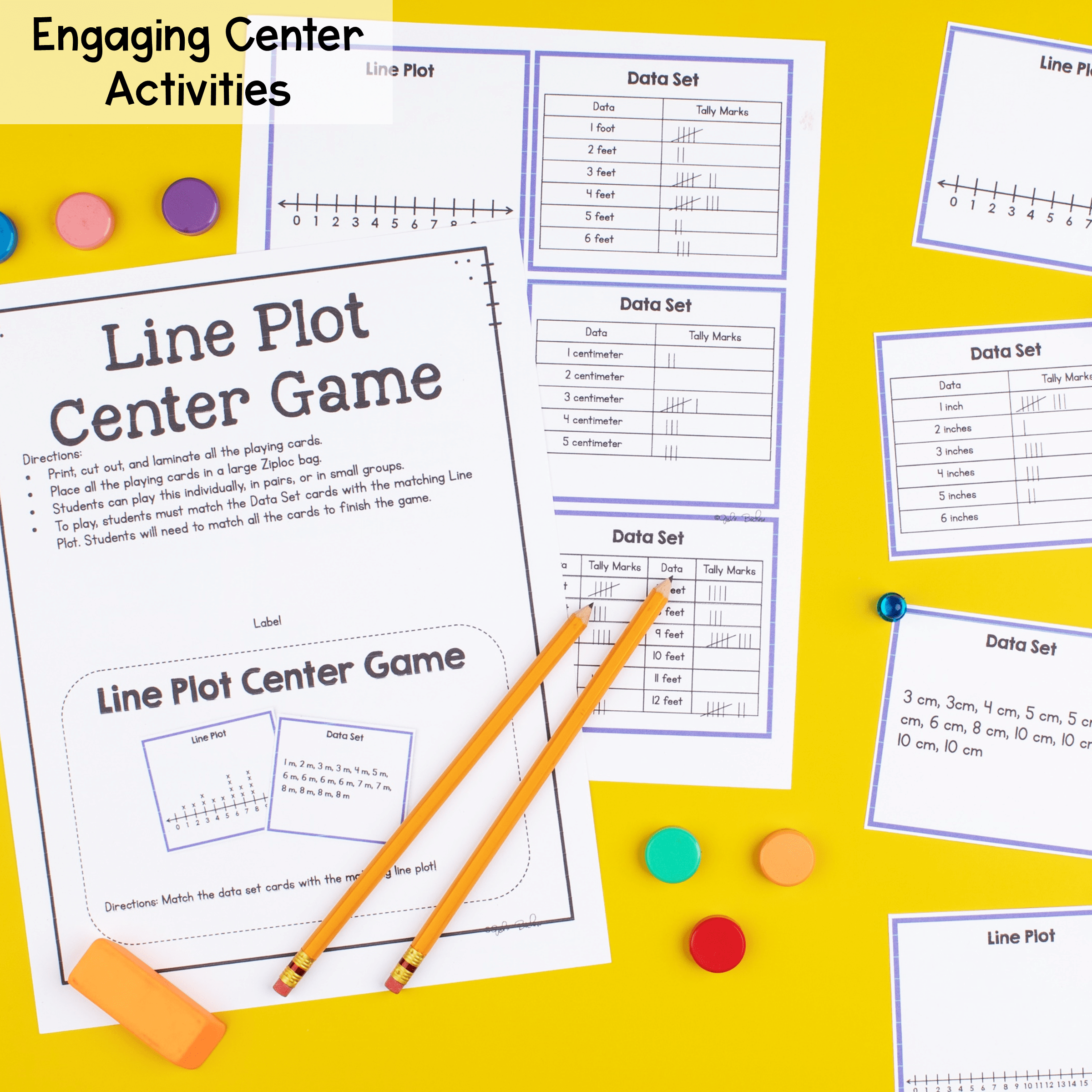 Line Plots & Measurement Data 2nd Grade Math Worksheets Activities Anchor Chart - Image 3