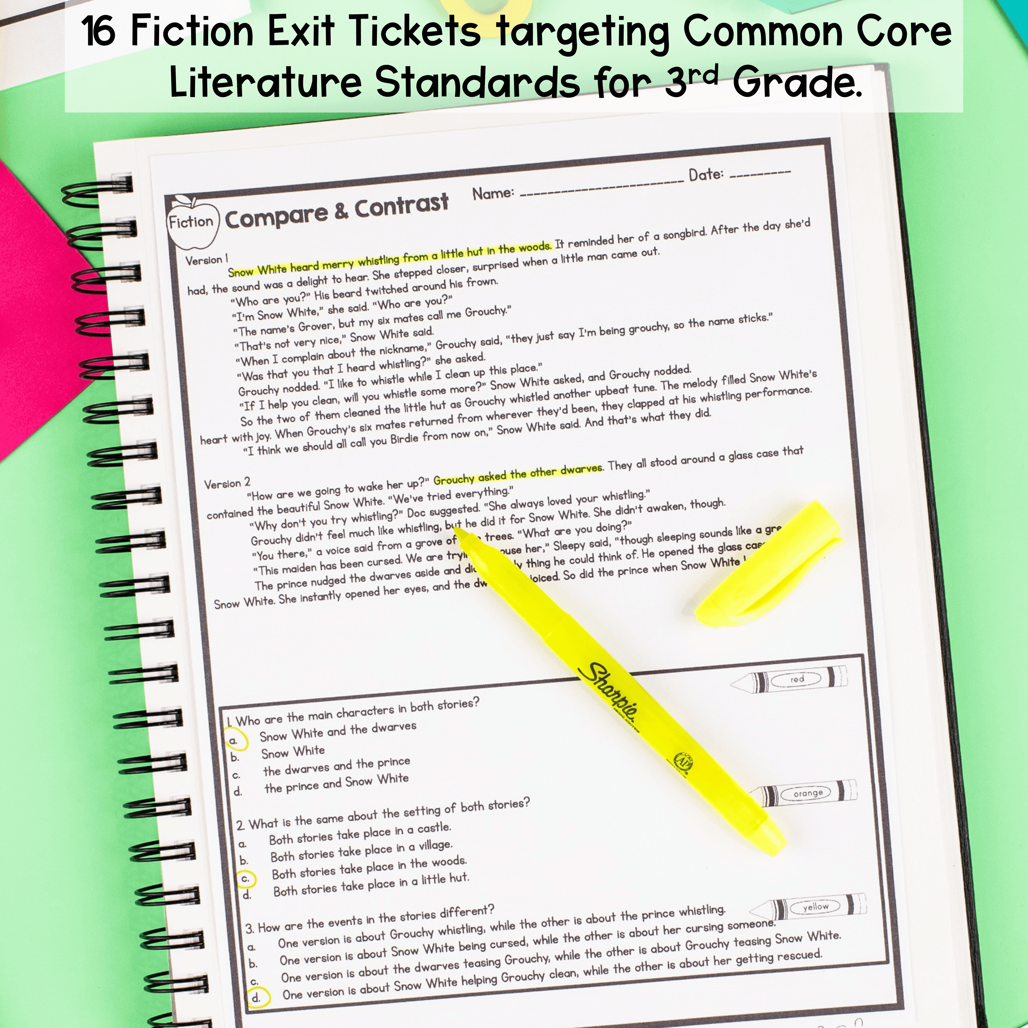 3rd Grade Reading Comprehension Exit Tickets Slips Literature Informational Text - Image 3