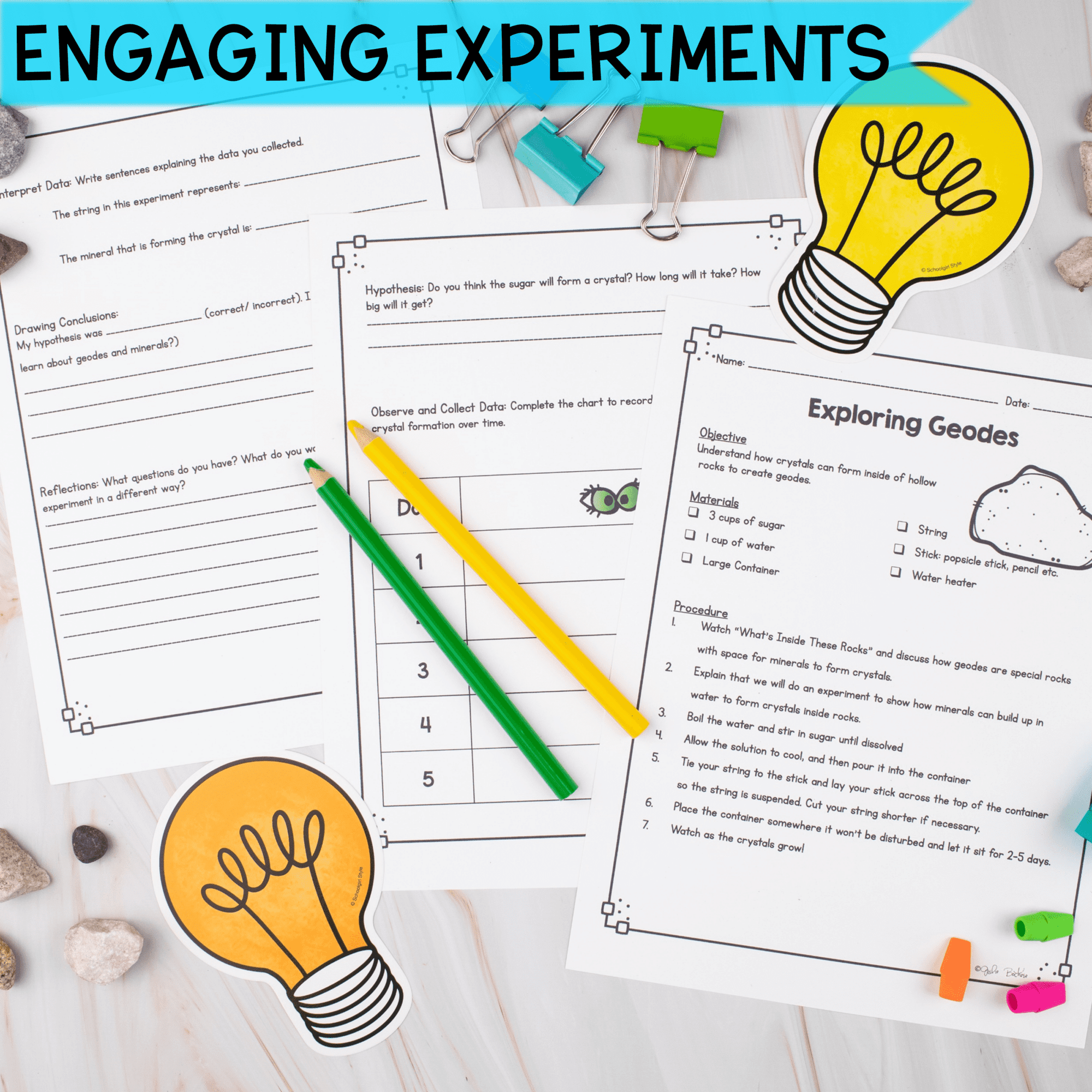 Rocks and Minerals 1st & 2nd Grade Science Worksheets Activities Experiments - Image 3