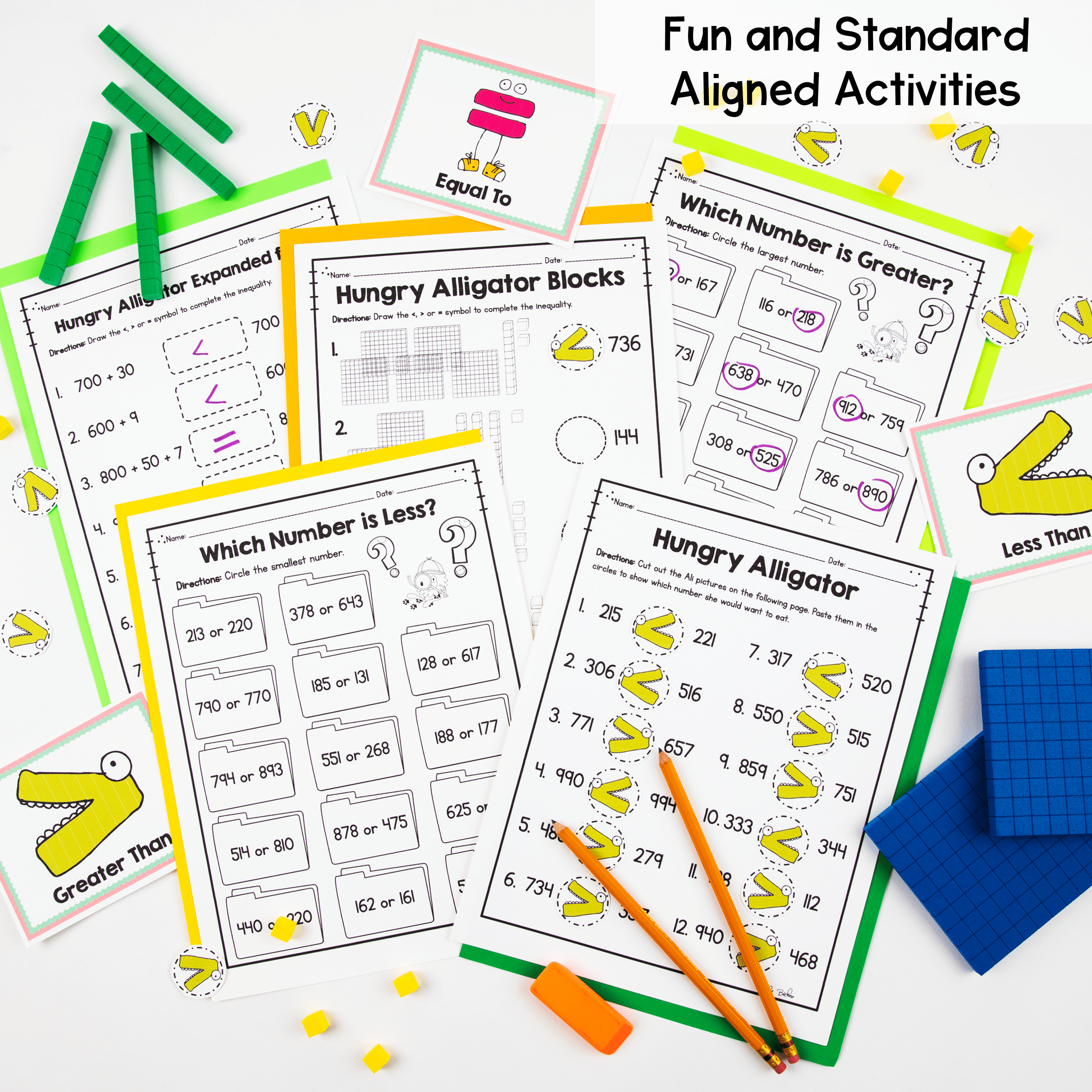 Compare Numbers - 2nd Grade - 2.NBT.A.4 - Print & Digital - Image 3