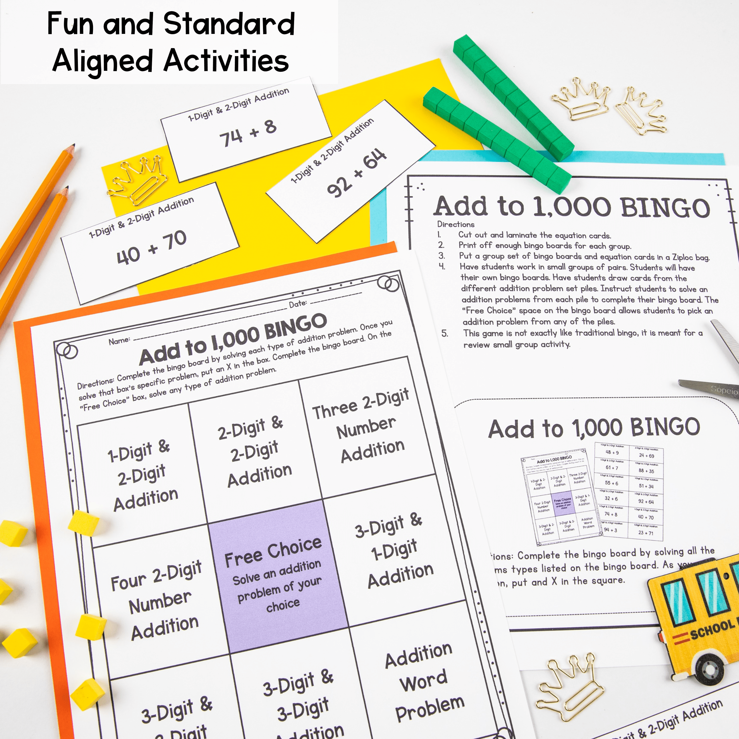Adding & Subtracting Regrouping within 1,000 Worksheets 2.NBT.B.6 & 2.NBT.B.7 - Image 3