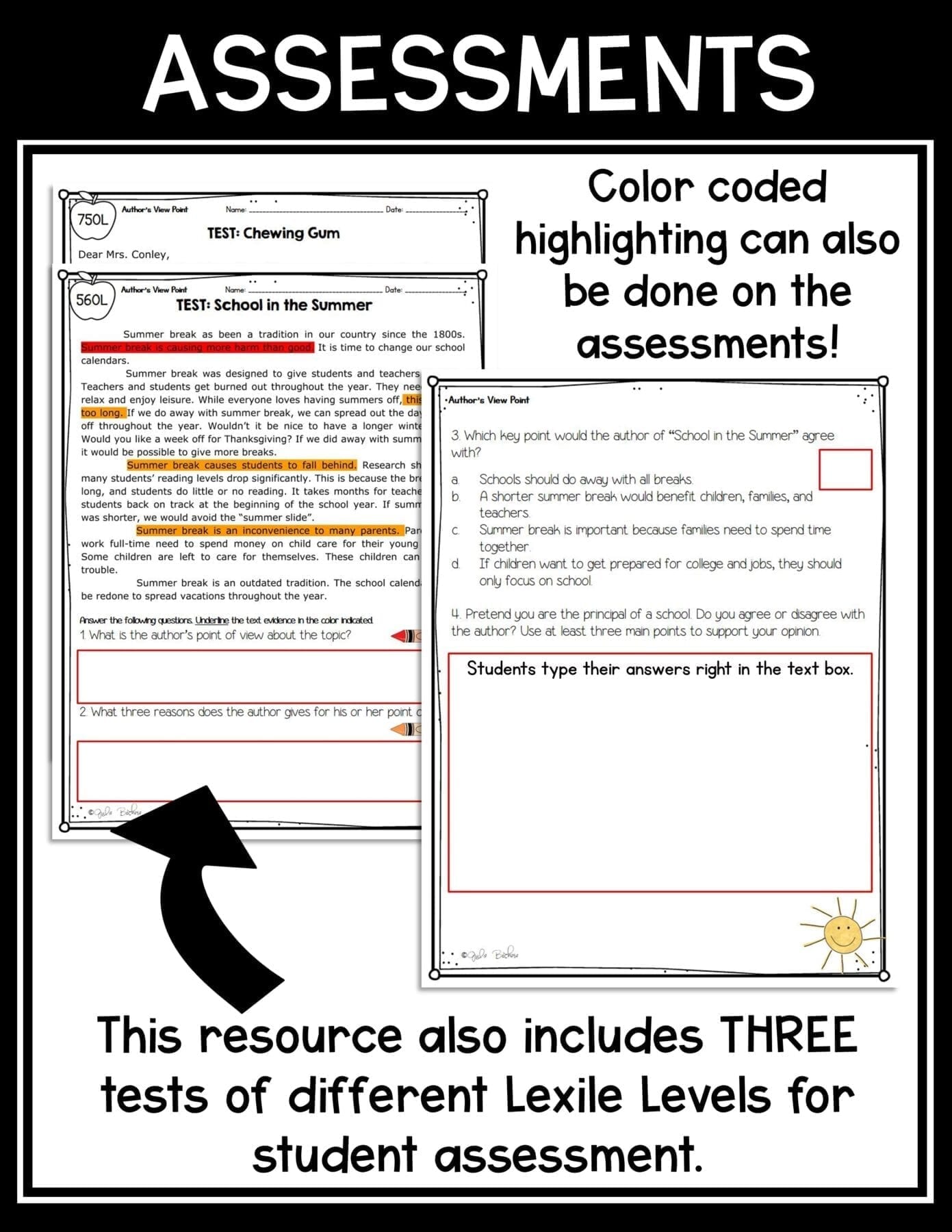 Author’s Point of View Reading Passages Worksheets Anchor Chart 3rd Grade RI.3.6 - Image 4