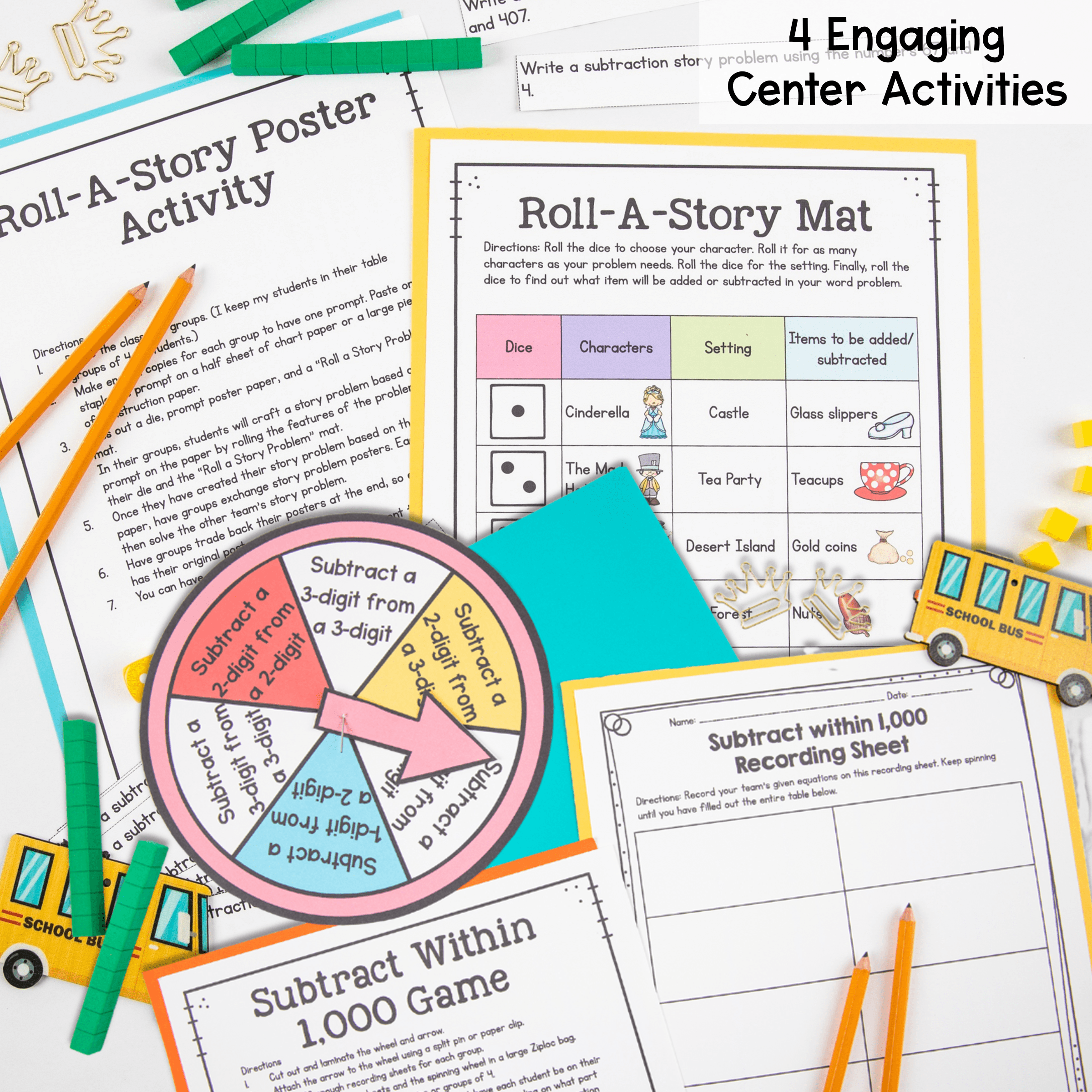 Adding & Subtracting Regrouping within 1,000 Worksheets 2.NBT.B.6 & 2.NBT.B.7 - Image 4