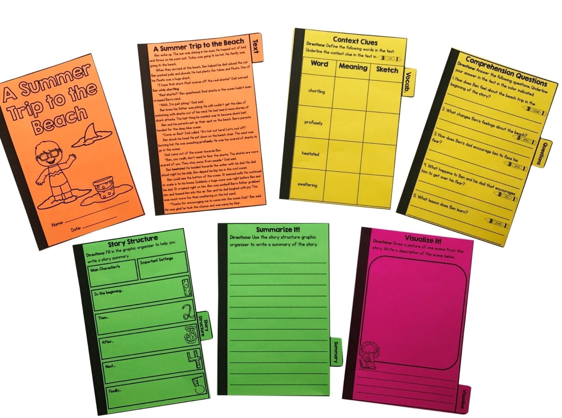 Summer Stories Comprehension Flip Book Activities - 2nd & 3rd grade - Image 2