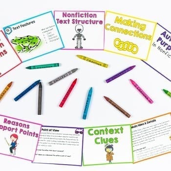 Reading Comprehension Task Cards Bundle - 2nd & 3rd Grade Centers and Activities - Image 2