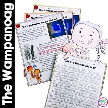 Wampanoag People Differentiated Reading and Writing Activities