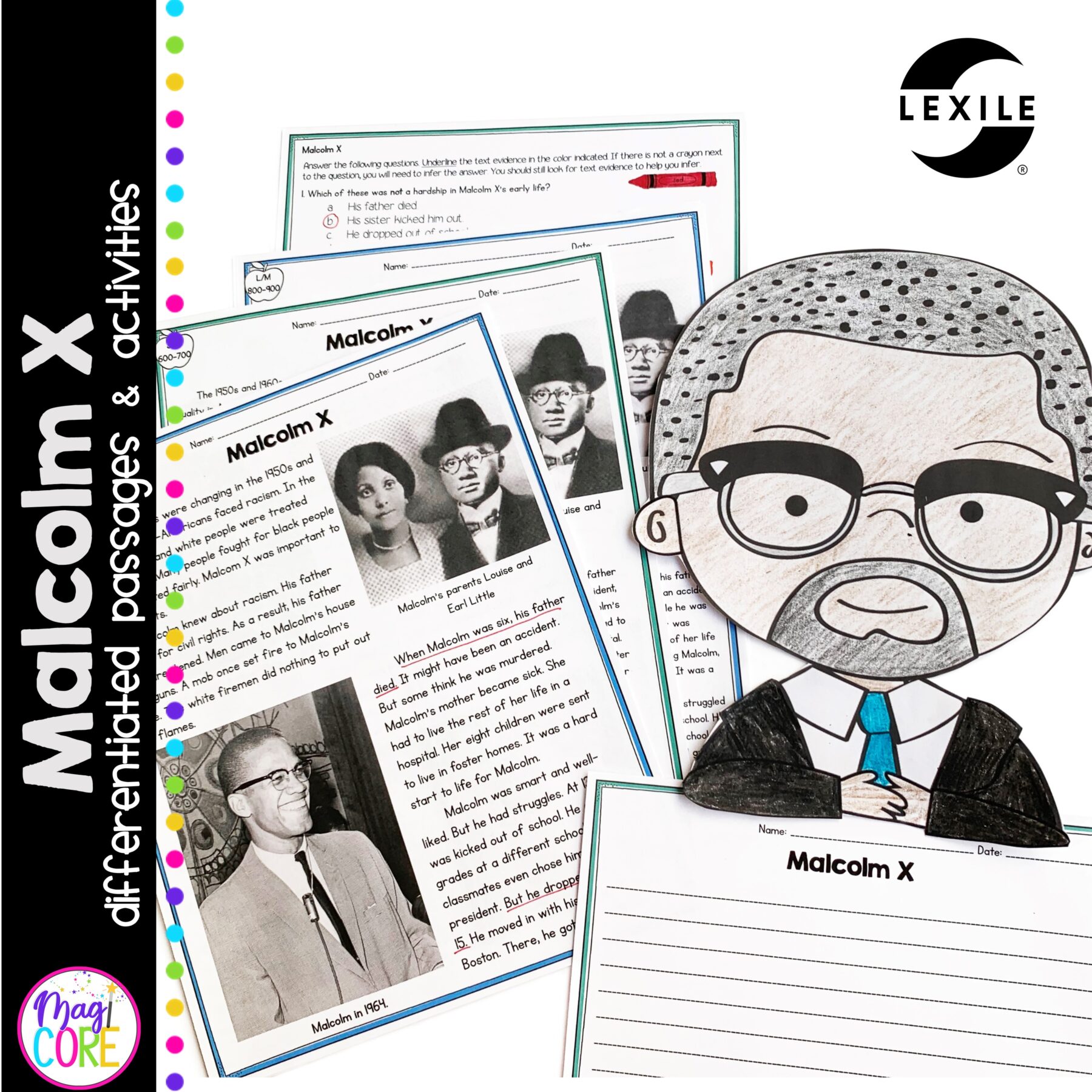 Malcolm X Differentiated Reading and Writing Activities