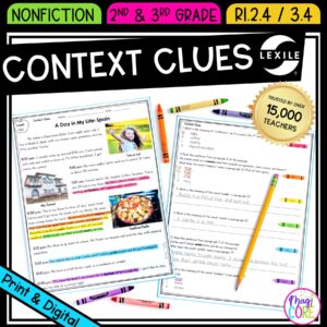 Context Clues Nonfiction - 2nd RI.2.4 & 3rd RI.3.4 - Print & Digital RI2.4 RI3.4