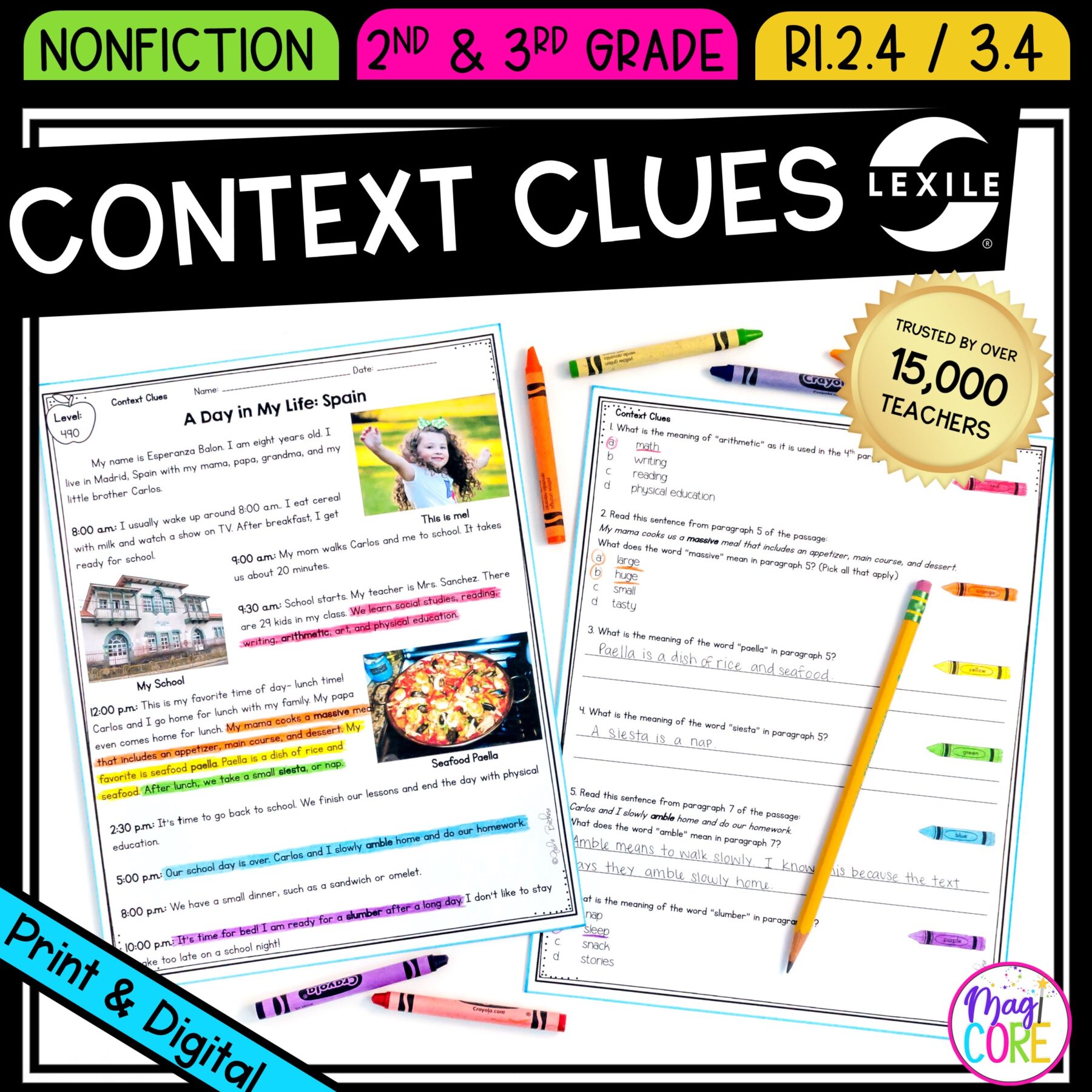 Context Clues Nonfiction - 2nd RI.2.4 & 3rd RI.3.4 - Print & Digital RI2.4 RI3.4