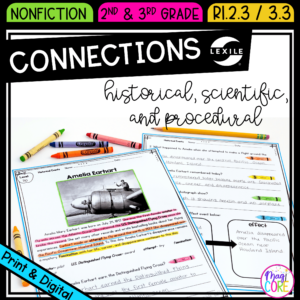 Making Connections - 2nd & 3rd Grade RI.2.3 RI.3.3 - Print & Digital RI2.3 RI3.3