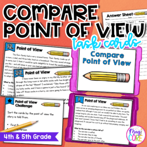 Point of View Task Cards 4th 5th Grade First and Third Person POV RL.4.6 RL.5.6