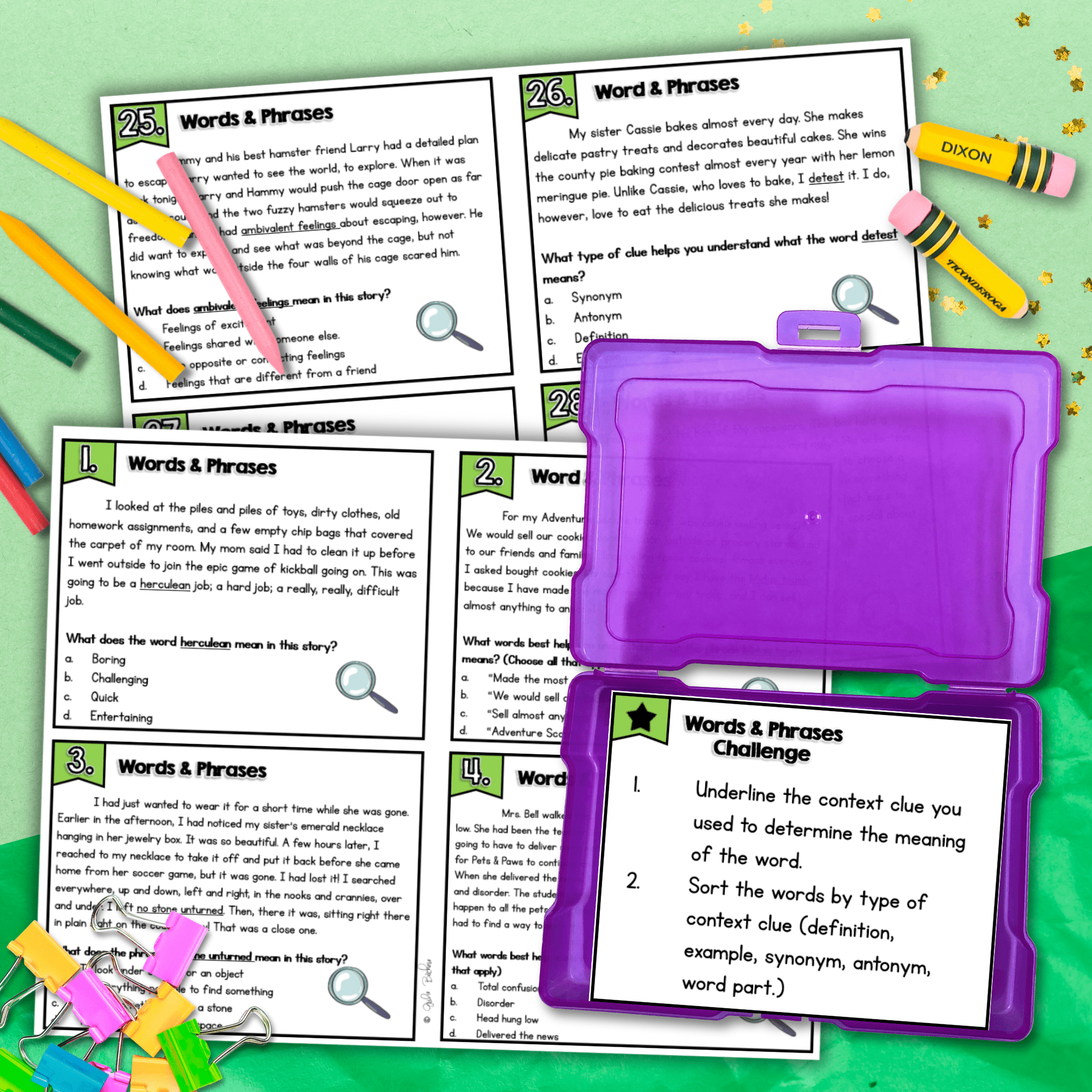 Words and Phrases Task Cards - 4th 5th Grade RL.4.4 RL.5.4 FL BEST ELA V.1.3 - Image 2
