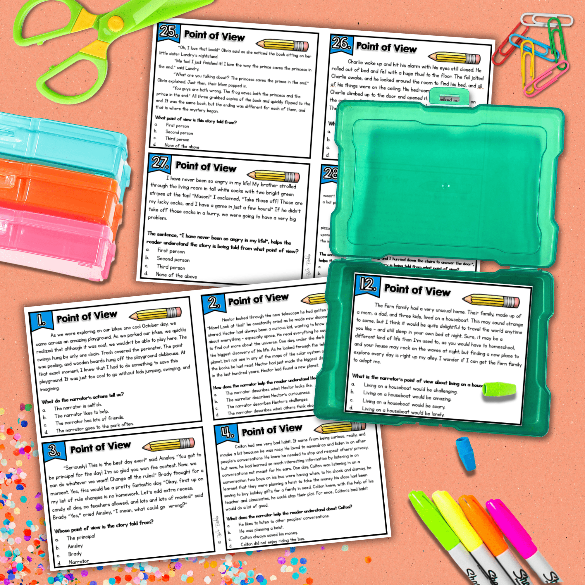 Point of View Task Cards 4th 5th Grade First and Third Person POV RL.4.6 RL.5.6 - Image 2