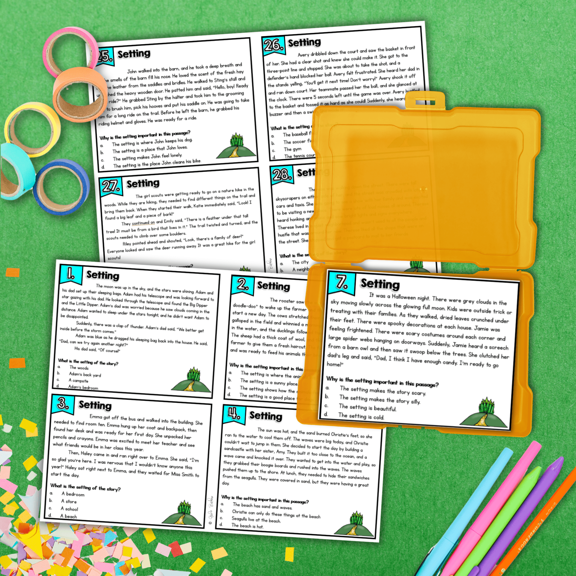 Setting of a Story Task Cards - 2nd and 3rd Grade Reading Comprehension Center - Image 2