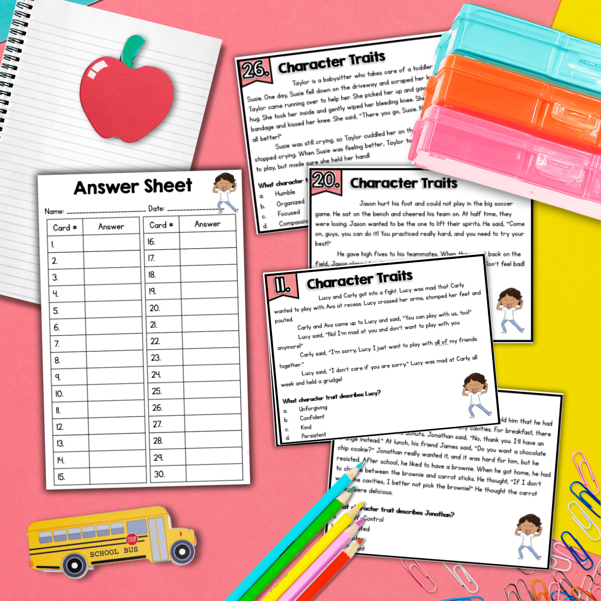 Character Traits Task Cards - Motivations Feelings Actions 3rd Grade RL.3.3 - Image 3