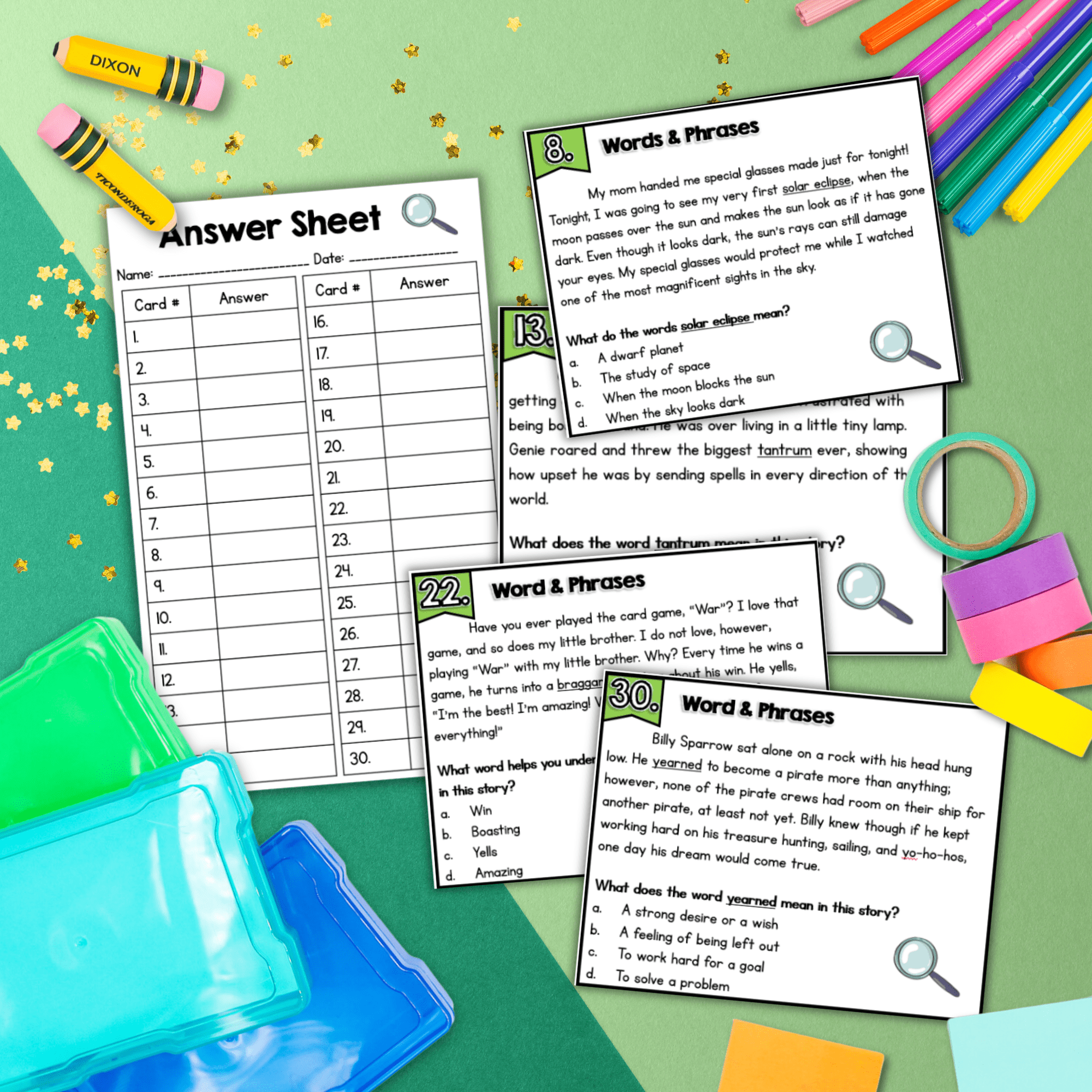 Words and Phrases Task Cards - 4th 5th Grade RL.4.4 RL.5.4 FL BEST ELA V.1.3 - Image 3