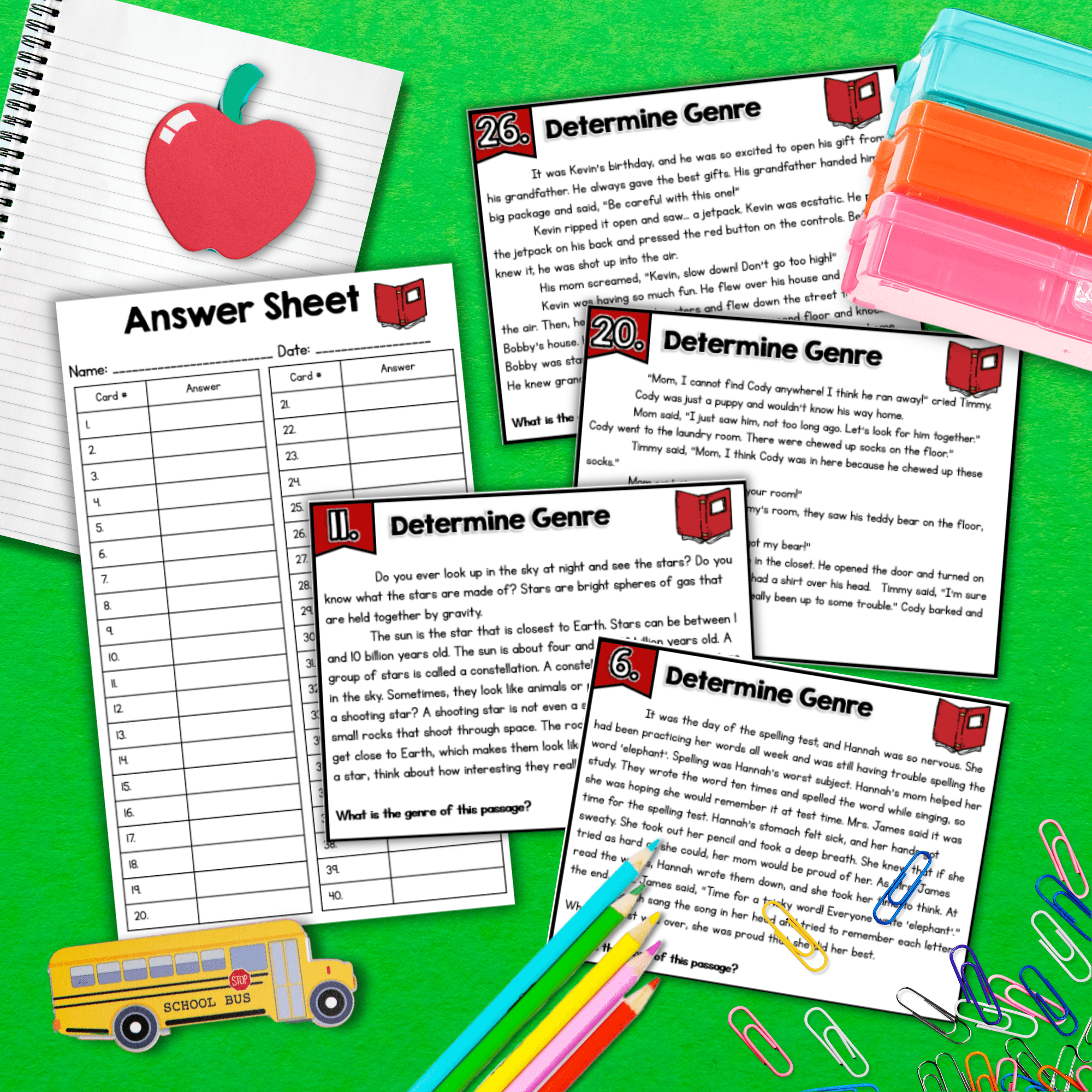 Genre Task Cards Activity Centers Practice 2nd & 3rd Grade Reading Comprehension - Image 3