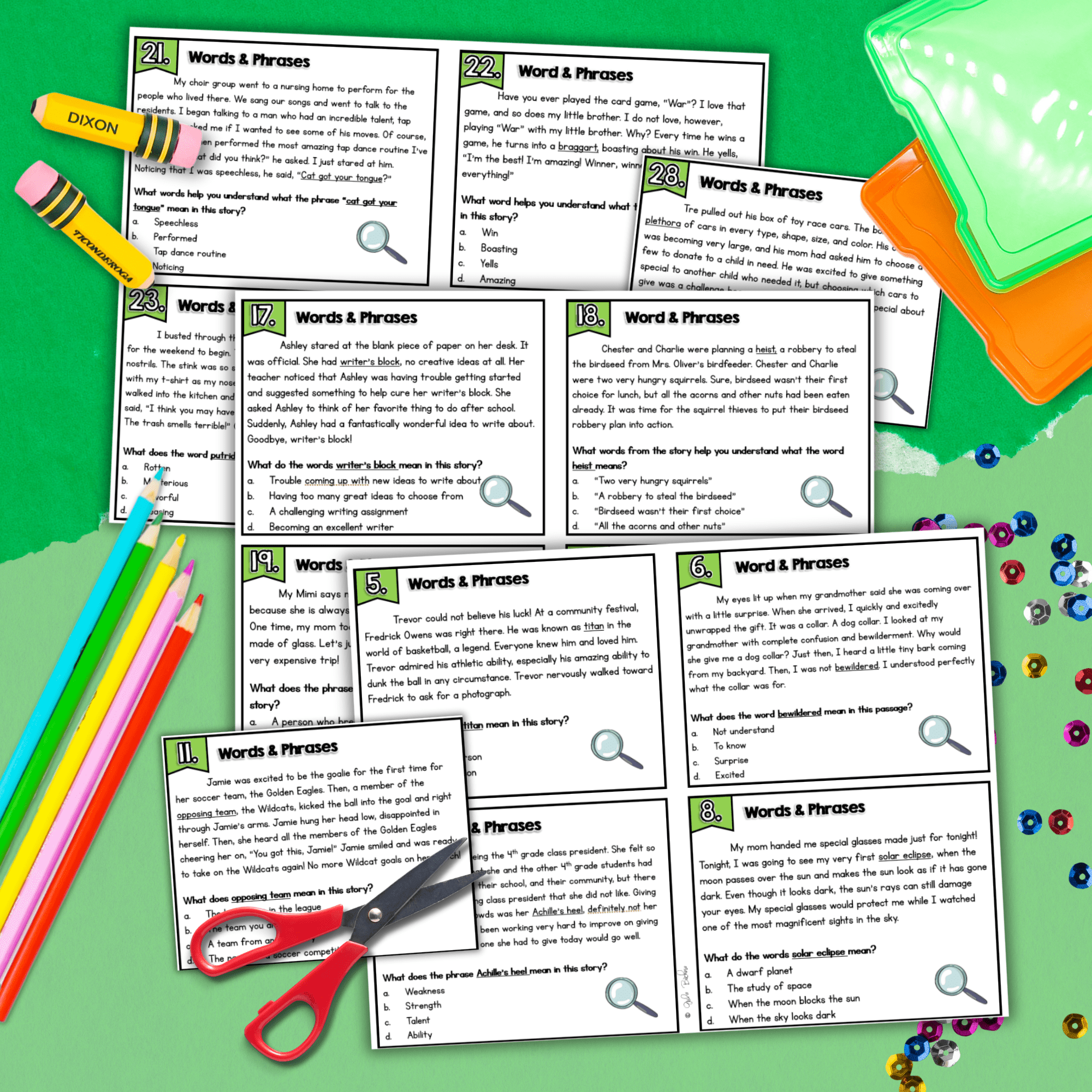 Words and Phrases Task Cards - 4th 5th Grade RL.4.4 RL.5.4 FL BEST ELA V.1.3 - Image 4