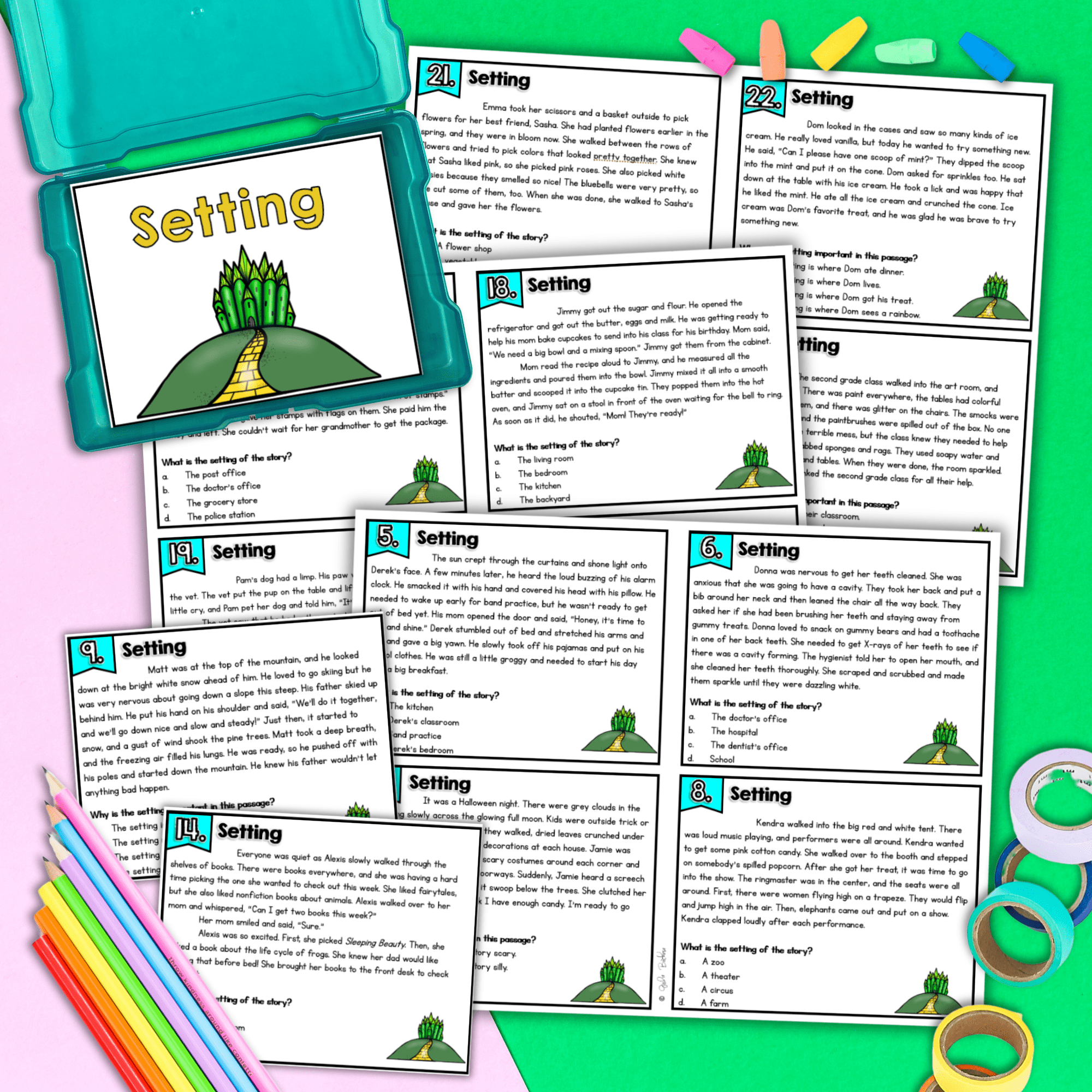 Setting of a Story Task Cards - 2nd and 3rd Grade Reading Comprehension Center - Image 4