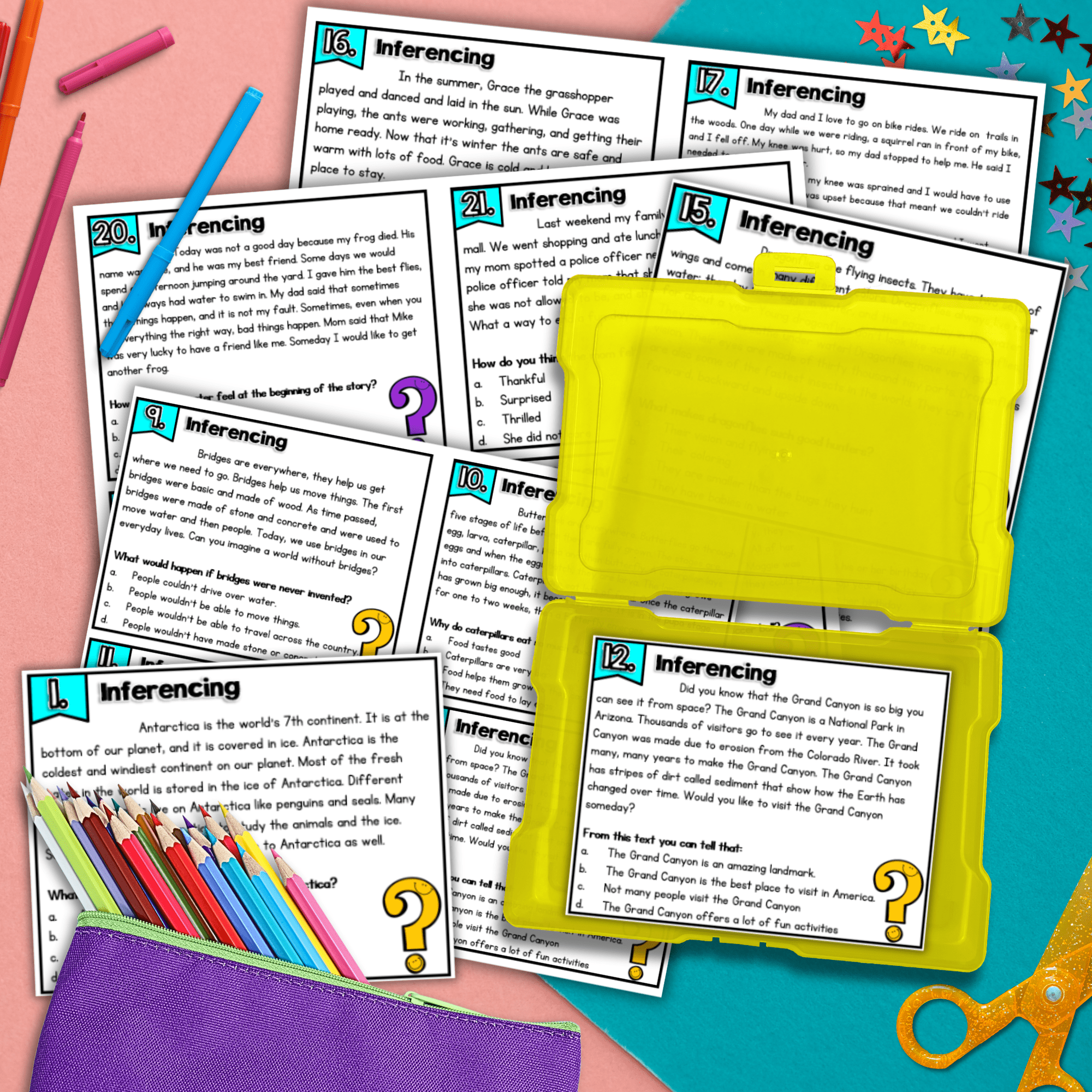 Inferencing Task Cards Making Inferences 2nd 3rd Grade Reading Activity Centers - Image 4