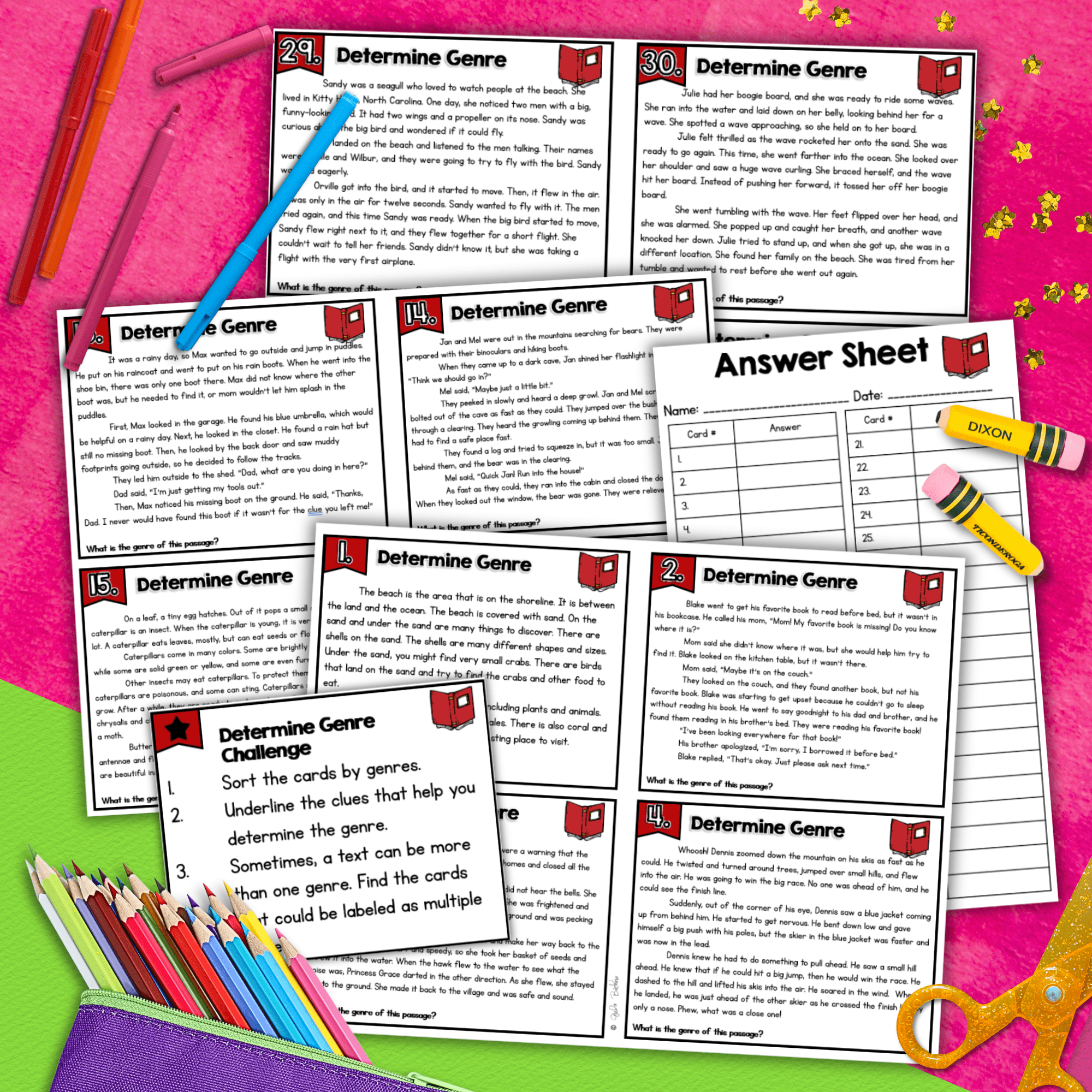 Genre Task Cards Activity Centers Practice 2nd & 3rd Grade Reading Comprehension - Image 4