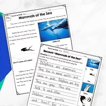 Retell & Recount Nonfiction 1st Grade Reading Comprehension Passages Activities - Image 2