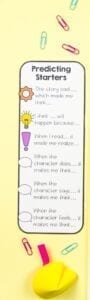 Predicting Starters bookmark with paperclips and a predicting fortune cookie.
