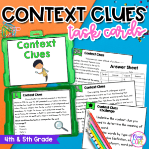 Context Clues Task Cards - 4th & 5th Grade - RI.4.4 & RI.5.4 & FL BEST