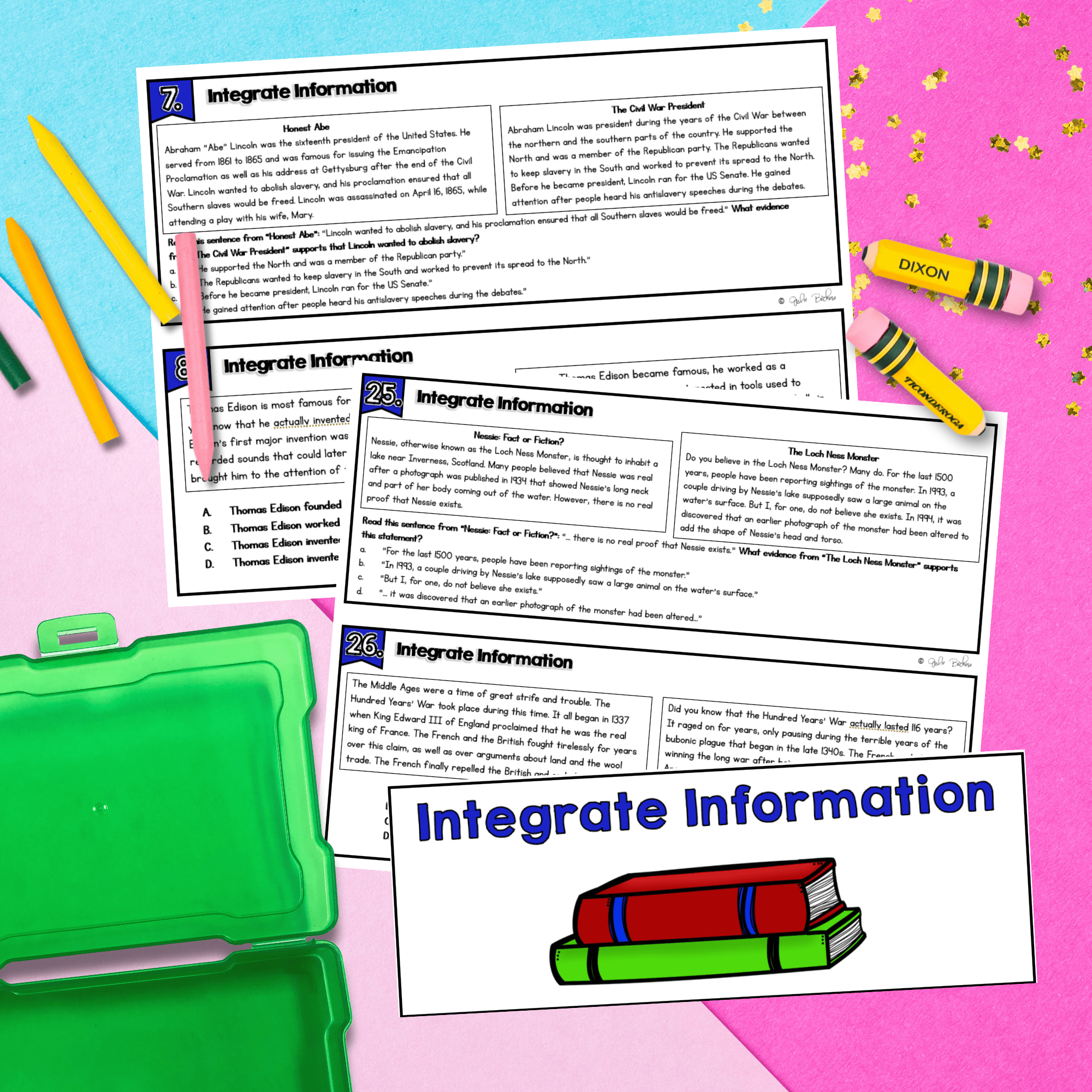Integrate Information from Multiple Texts Task Cards 4th 5th Grade RI.4.9 RI.5.9 - Image 2