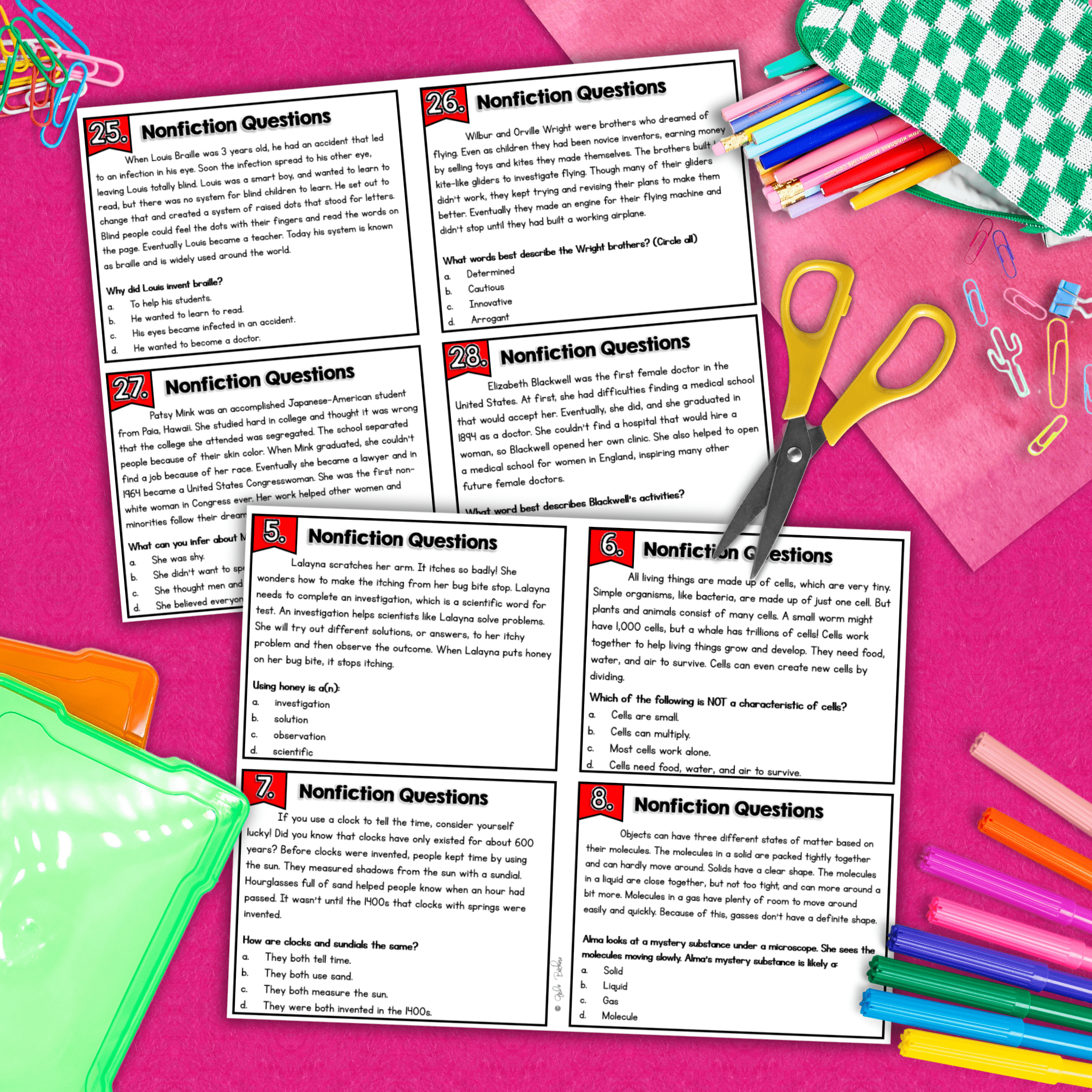 Making Inferences and Explicit Questions Task Cards 4th 5th Grade RI.4.1 RI.5.1 - Image 2