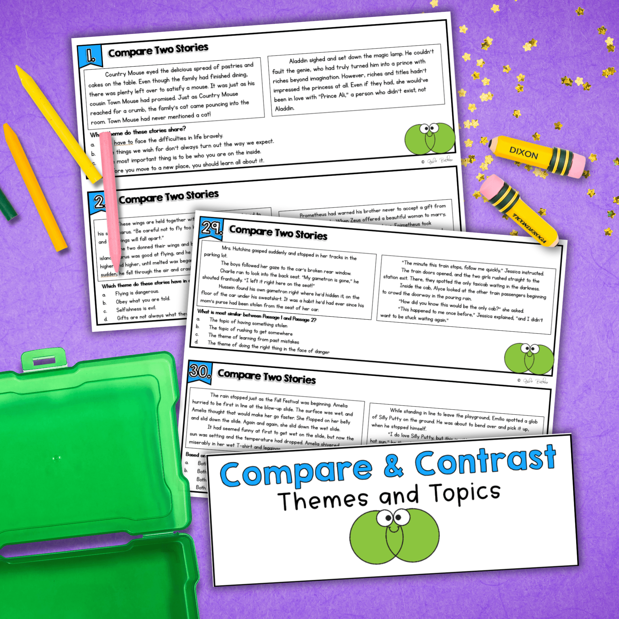 Compare Themes Topics Patterns and Events in Stories Task Cards 4th Grade RL.4.9 - Image 2