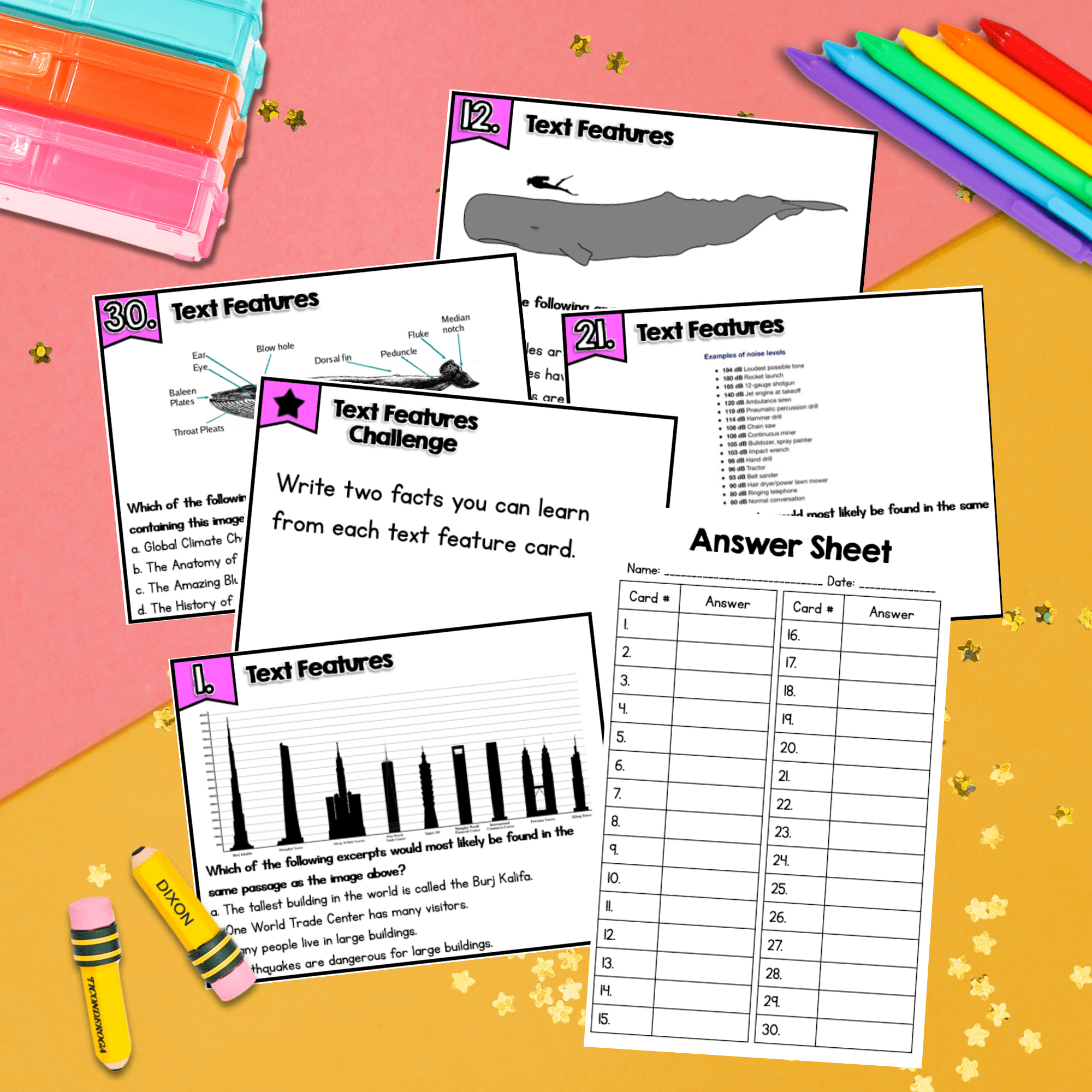 Nonfiction Text Features Task Cards 4th 5th Grade RI.4.7 RI.5.7 & FL BEST ELA - Image 3
