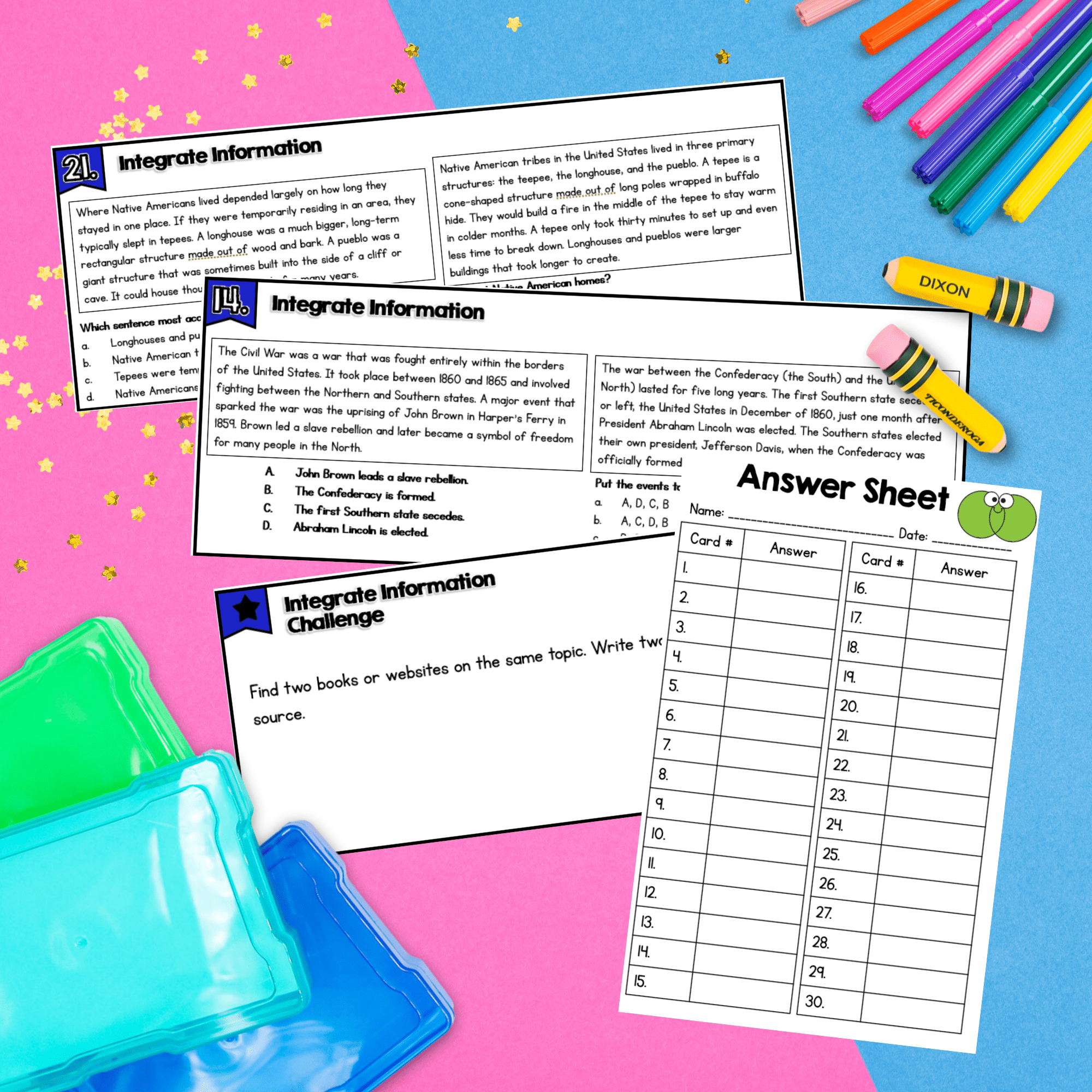 Integrate Information from Multiple Texts Task Cards 4th 5th Grade RI.4.9 RI.5.9 - Image 3