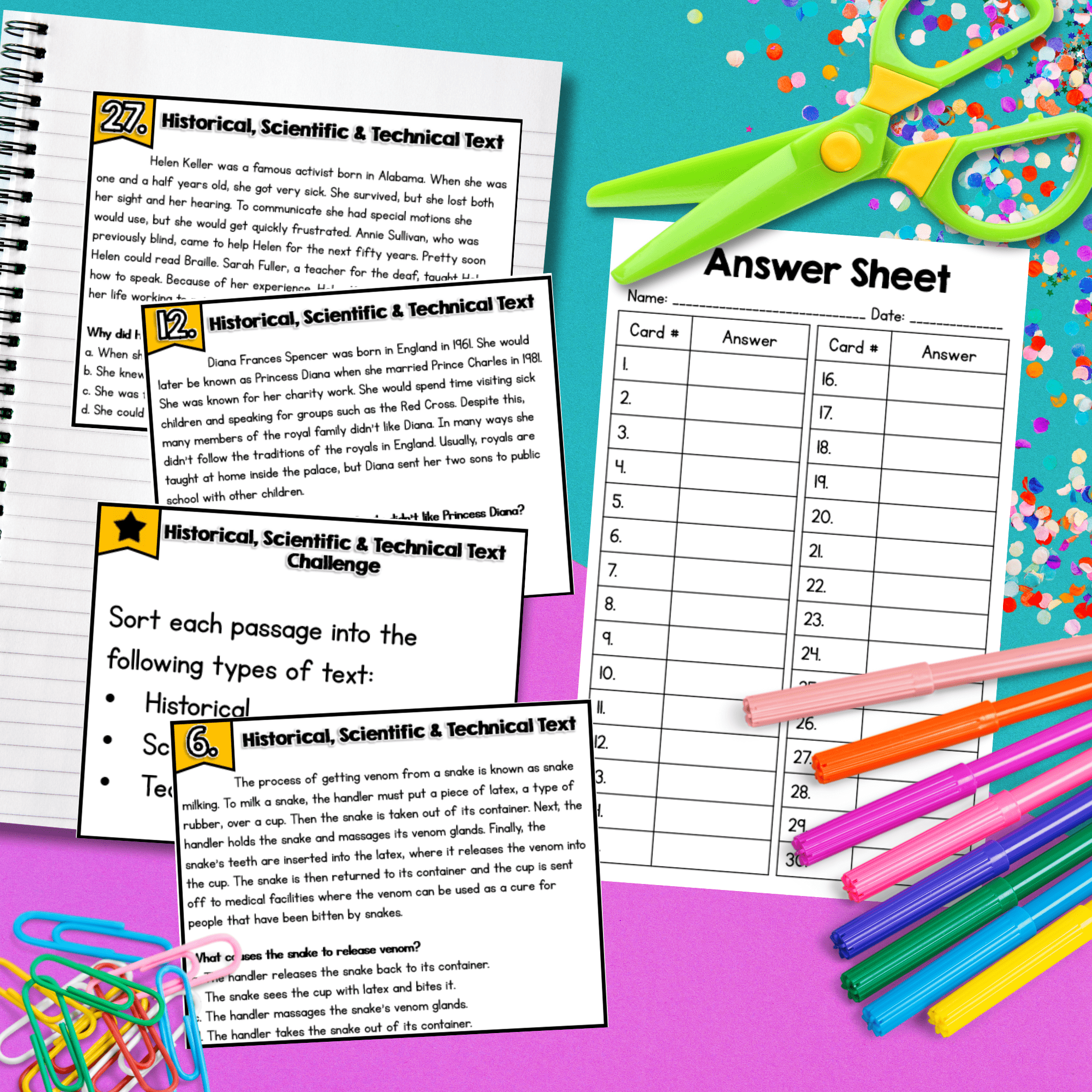 Historical Scientific Technical Text Task Cards - 4th 5th Grade RI.4.3 & RI.5.3 - Image 3