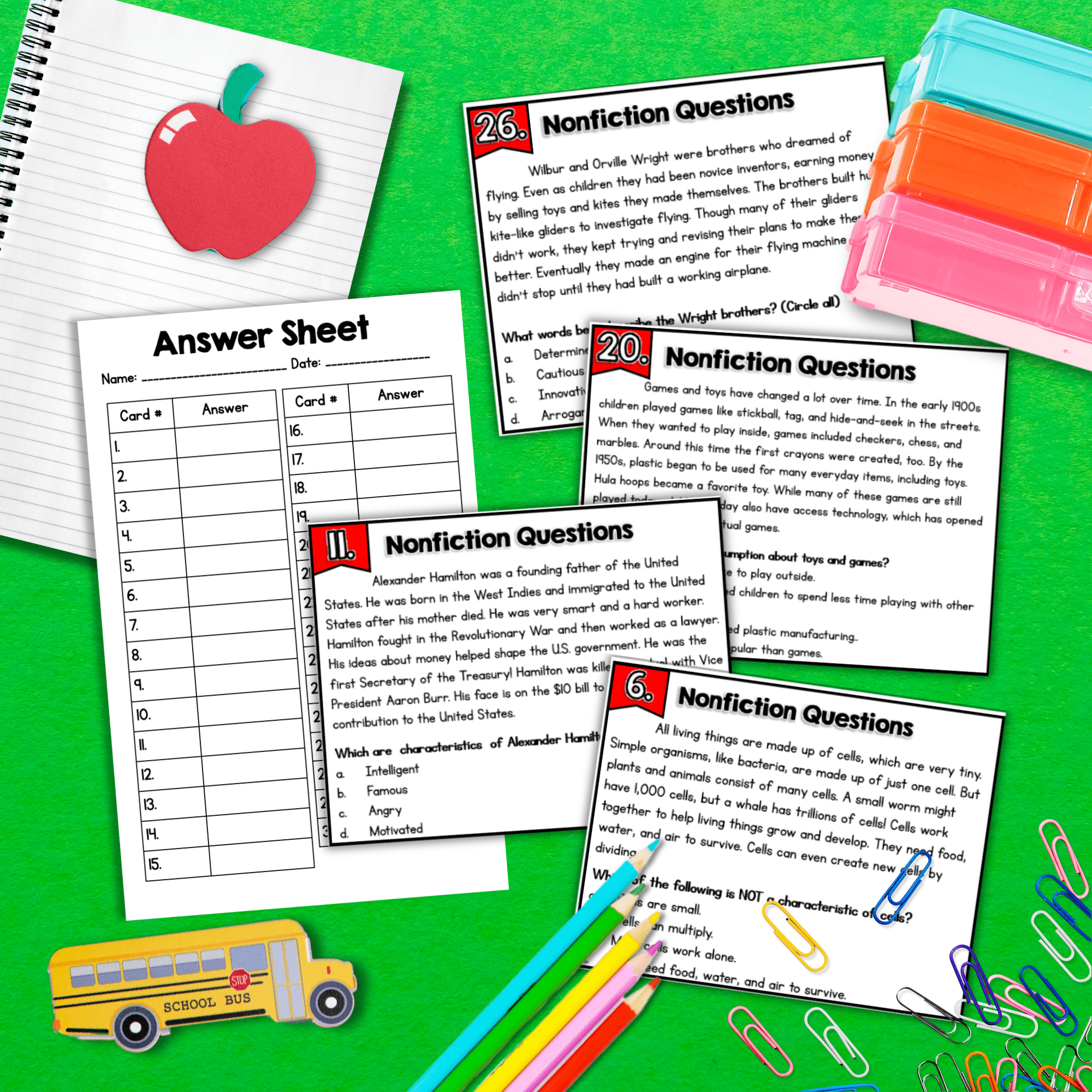 Making Inferences and Explicit Questions Task Cards 4th 5th Grade RI.4.1 RI.5.1 - Image 3